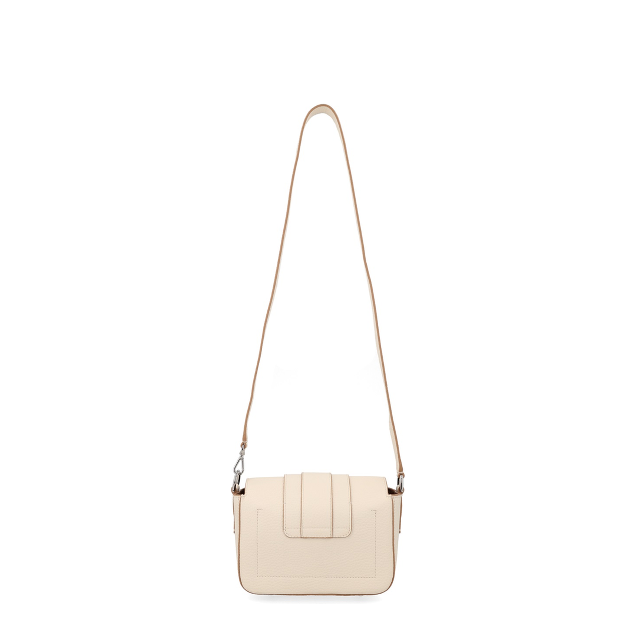 Trend Medium Hammered Leather Flap Bag - Light Beige - Image 2