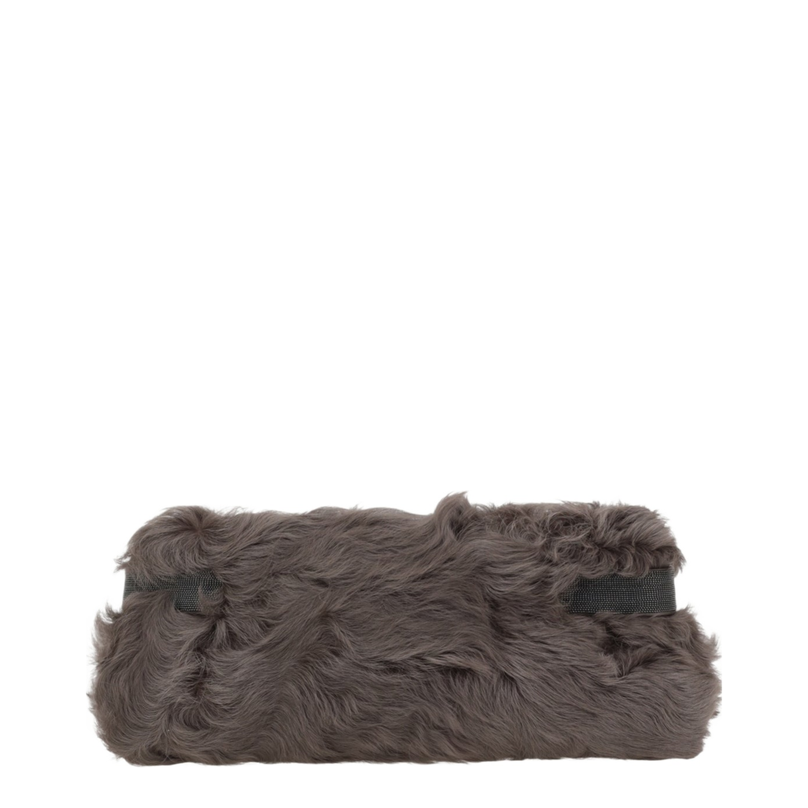 Essence Pouch Bag in Wavy Shearling with Precious Bands - Image 1
