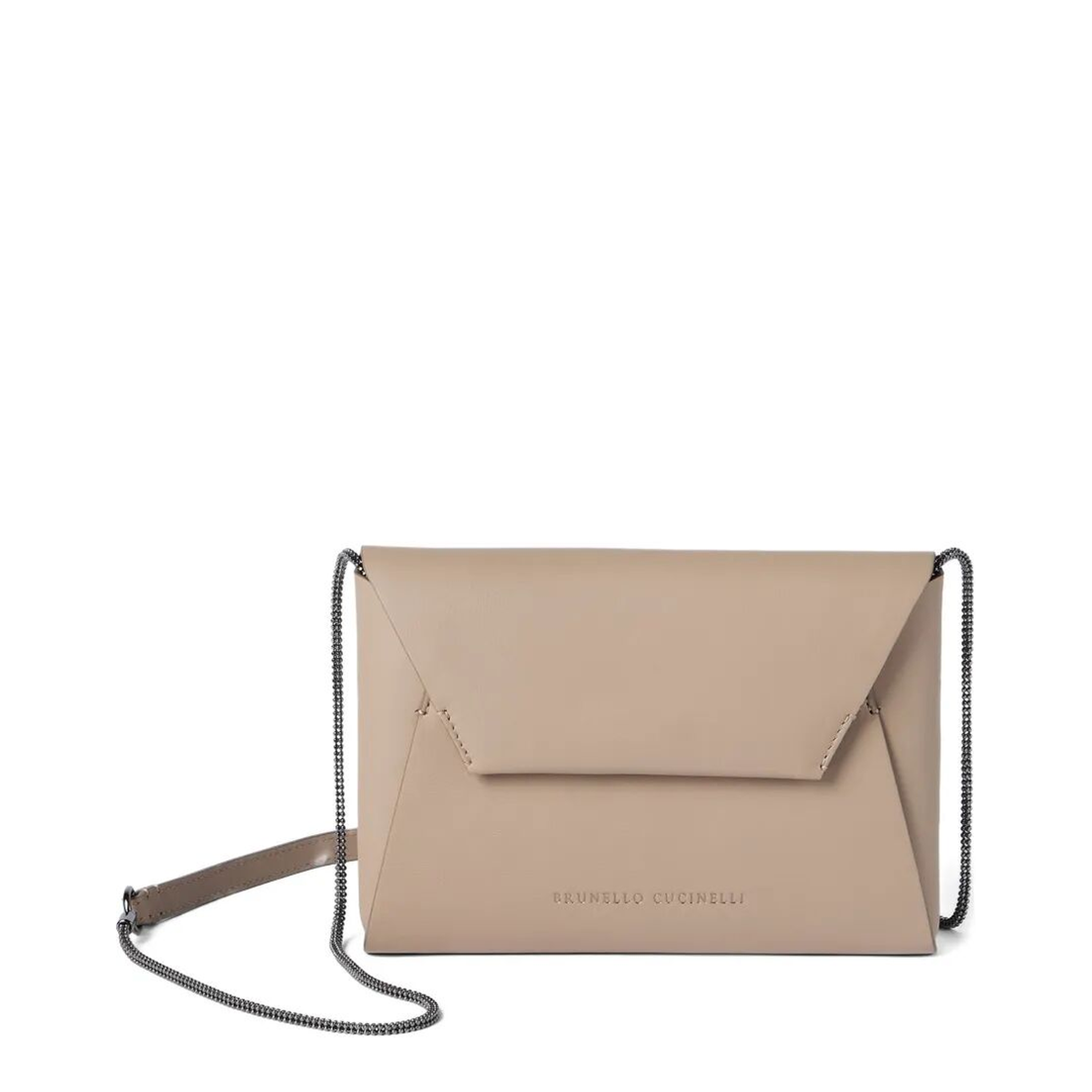Calfskin Duo Pochette Clutch Bag - Buff - Image 1