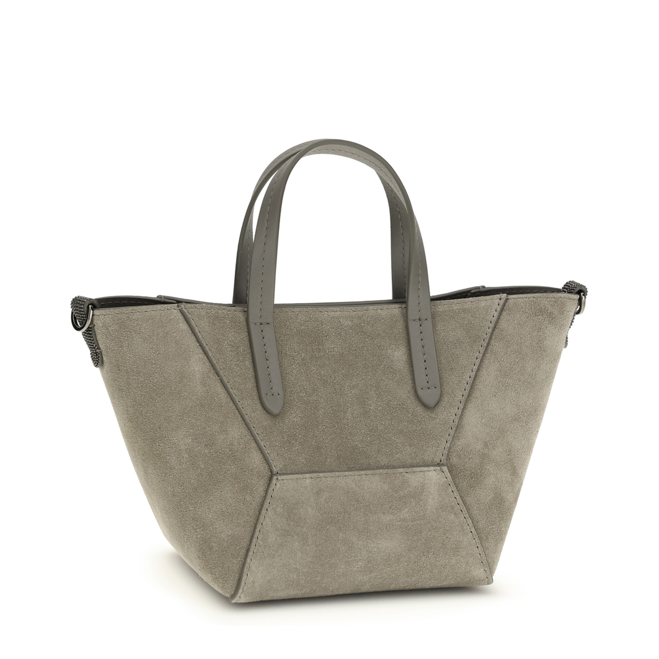 Mini Suede Leather Shoulder Bag - Bark - Image 2
