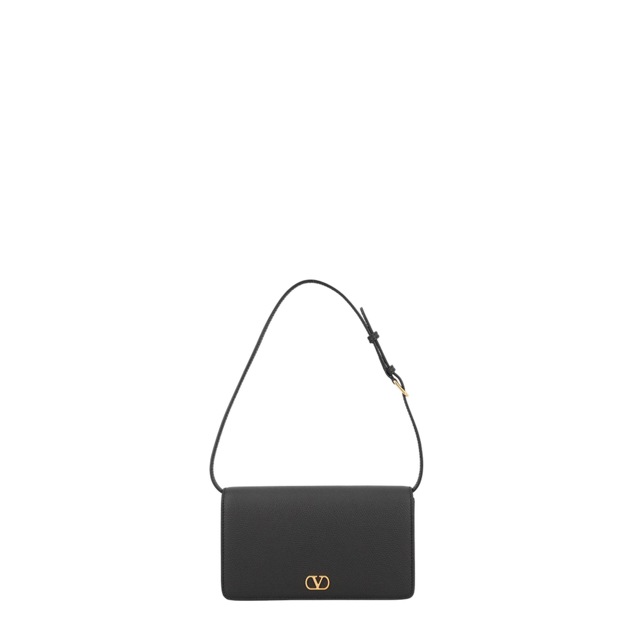 Black Leather VLogo Signature Clutch - Image 1