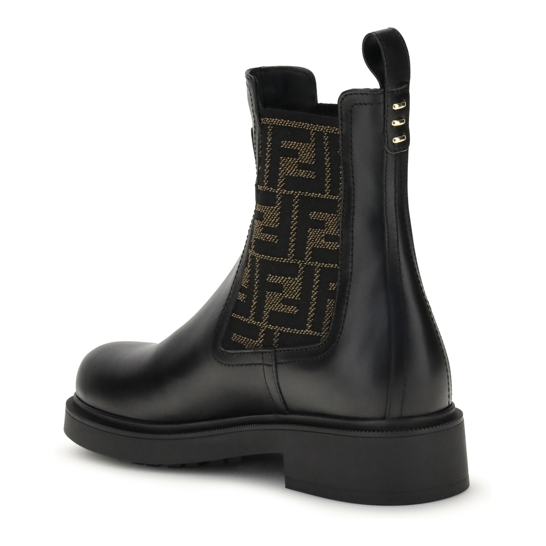 FF Leather and Fabric Ankle Boots - Image 3
