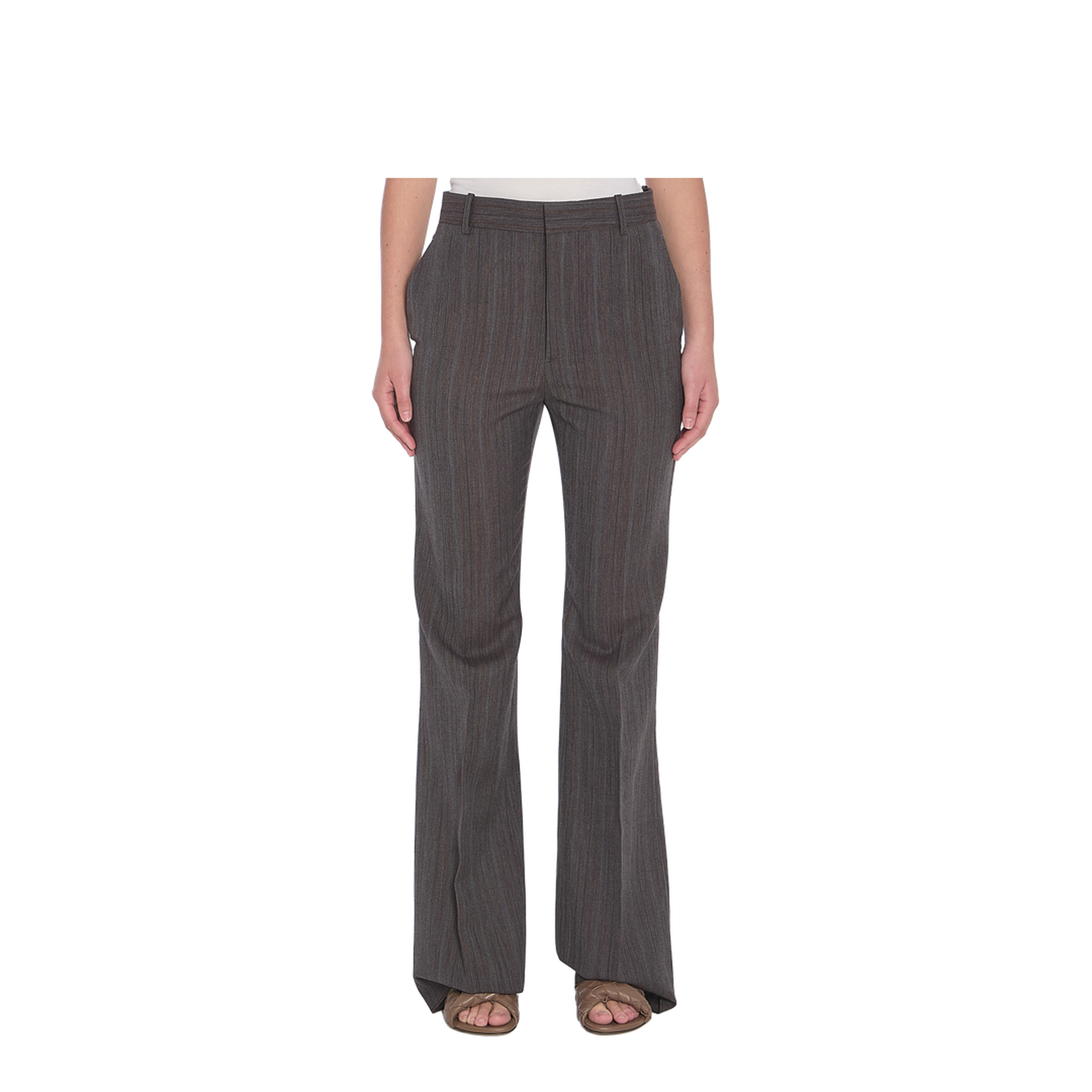 Wool Trousers With Thin Stripes - Image 1