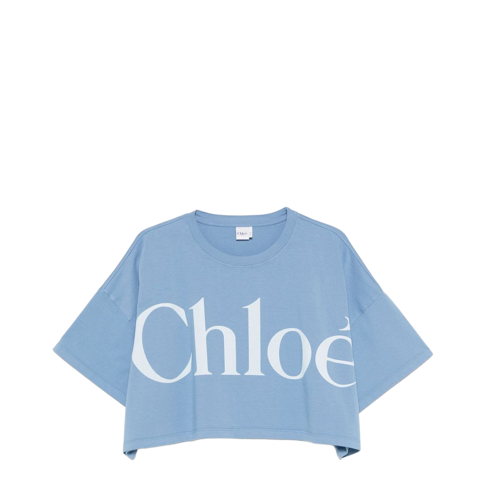 Cropped Boxy Logo T-Shirt in Cotton Jersey - Image 1