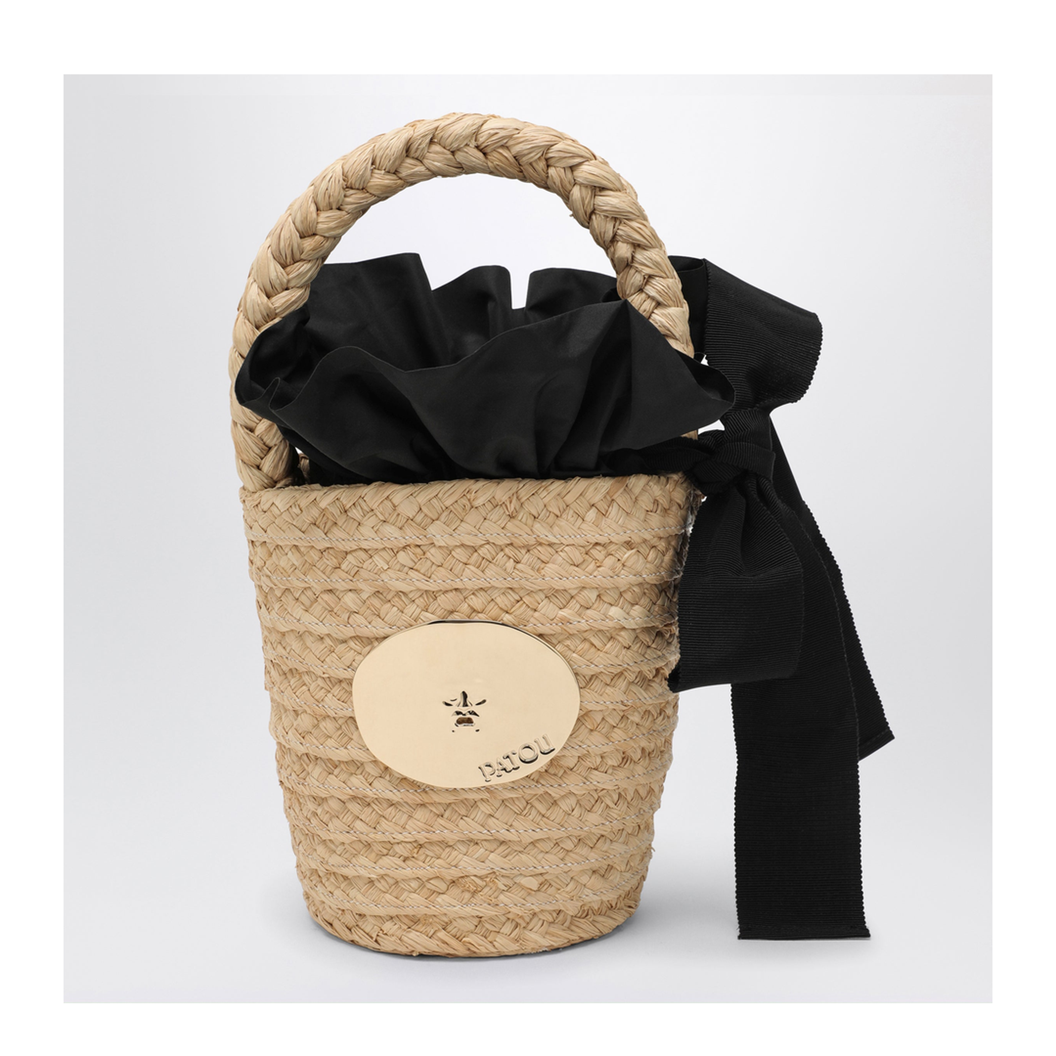 Vanilla Straw Bucket with Logo - Image 1