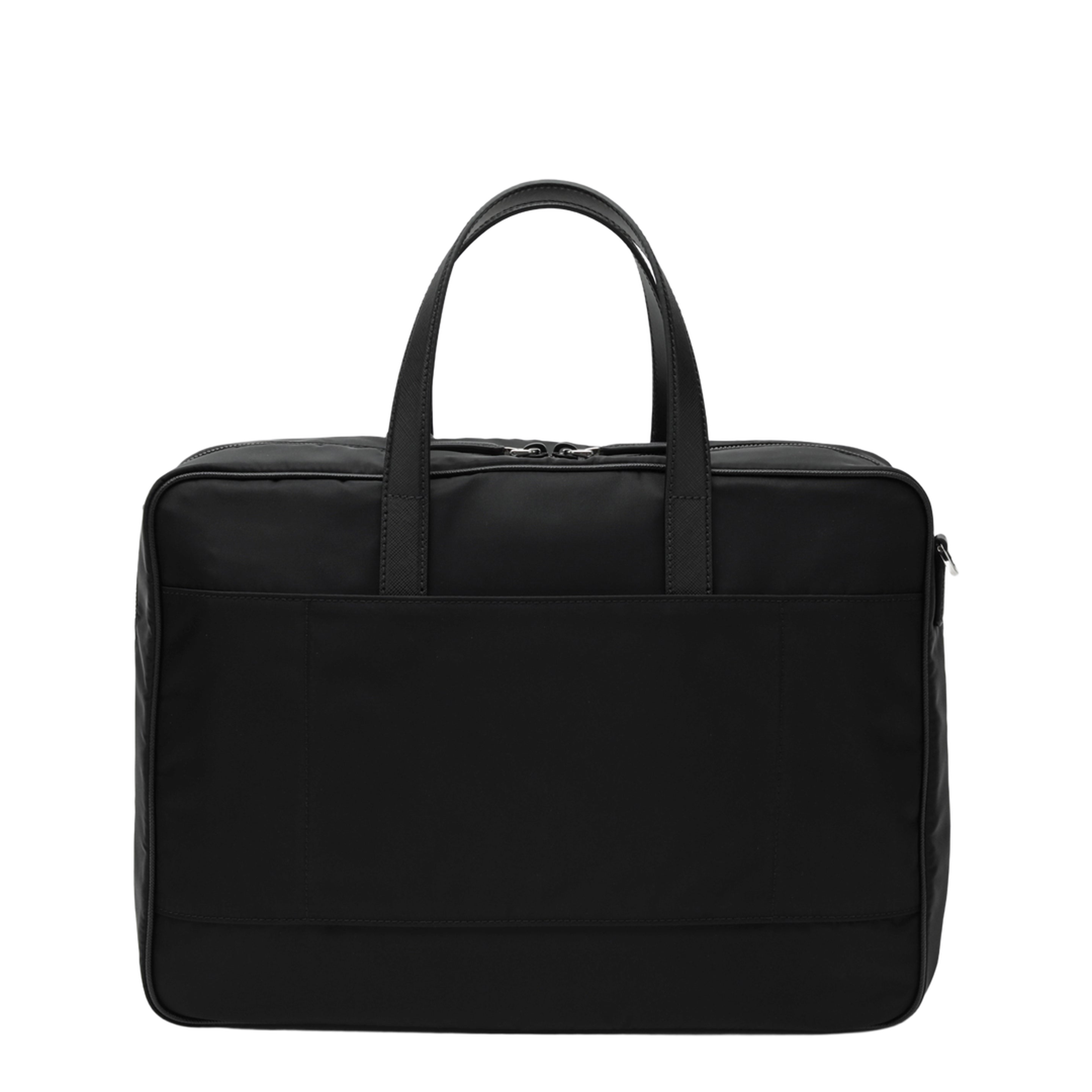 Black Re-Nylon and Saffiano Work Bag - Image 2