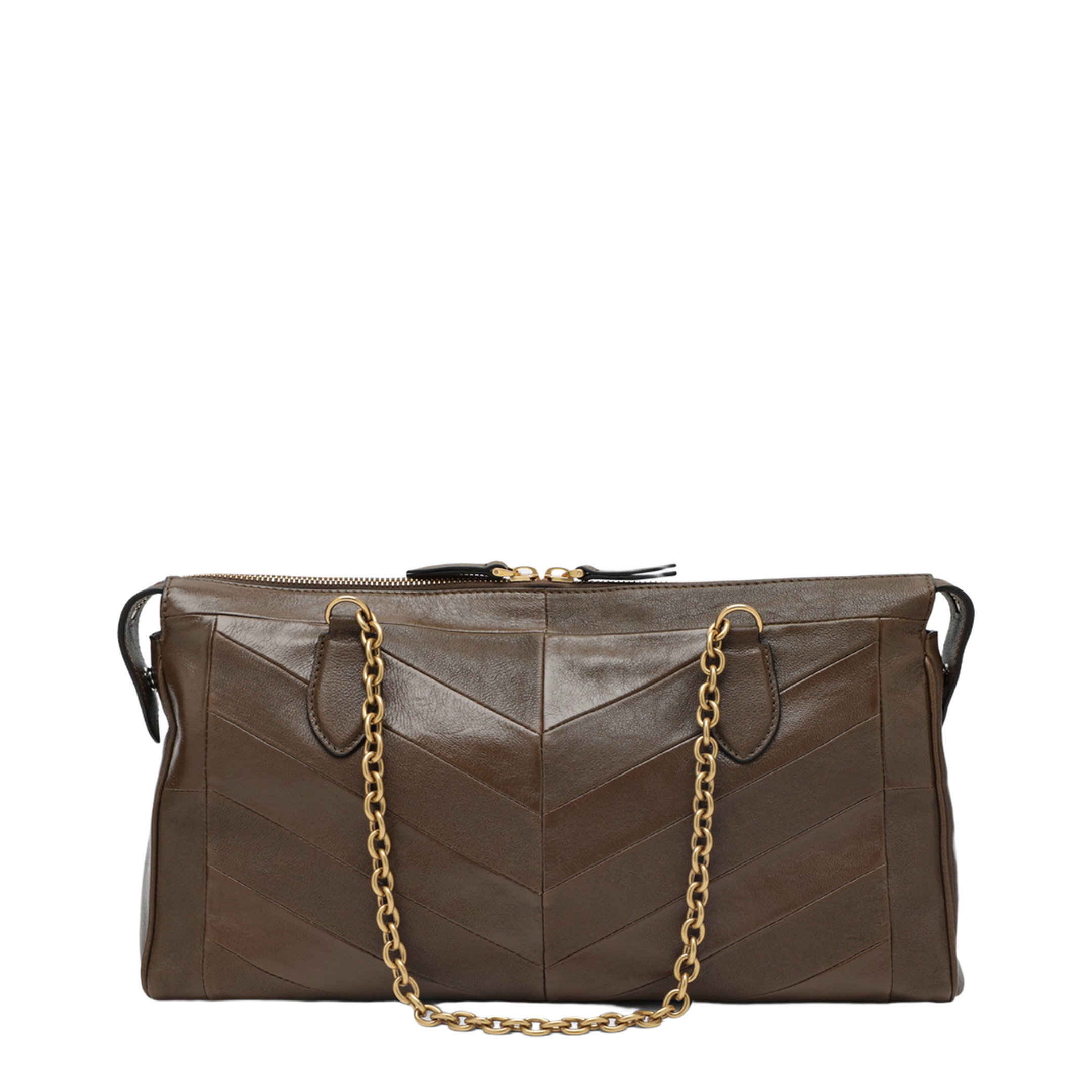 Panthea Bag in Tundra-Colored Nappa Leather with Chevron Pattern - Image 2