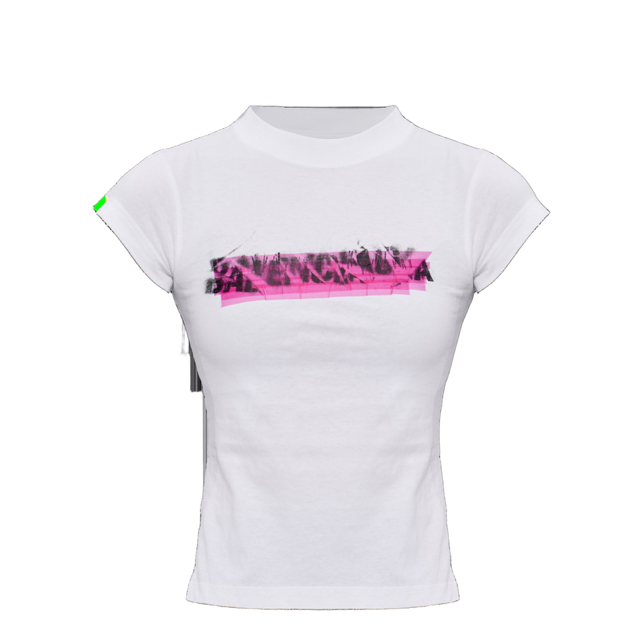Spray Chopped Back T-Shirt White - Image 4