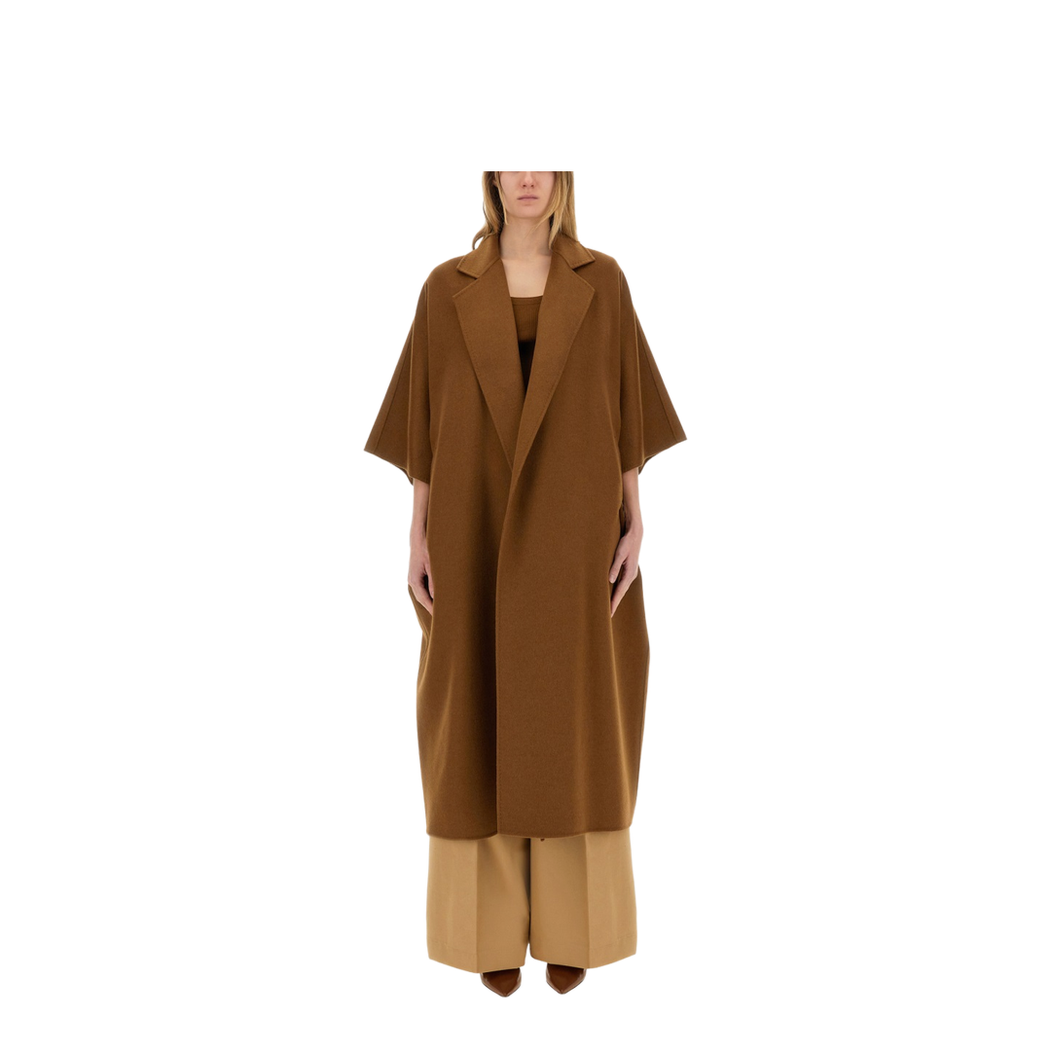 Camel Drap Cape Coat - Image 1