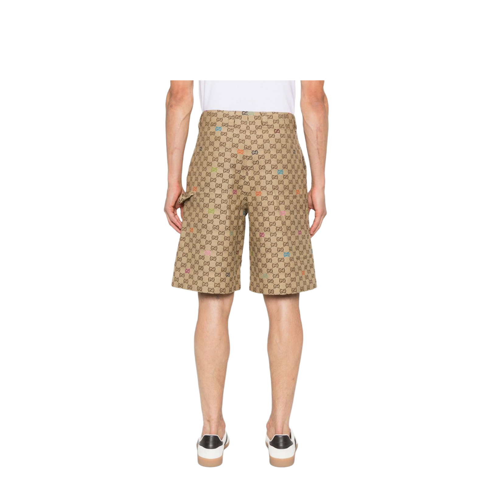 Canvas Shorts in Camel and Dark Brown - Image 4