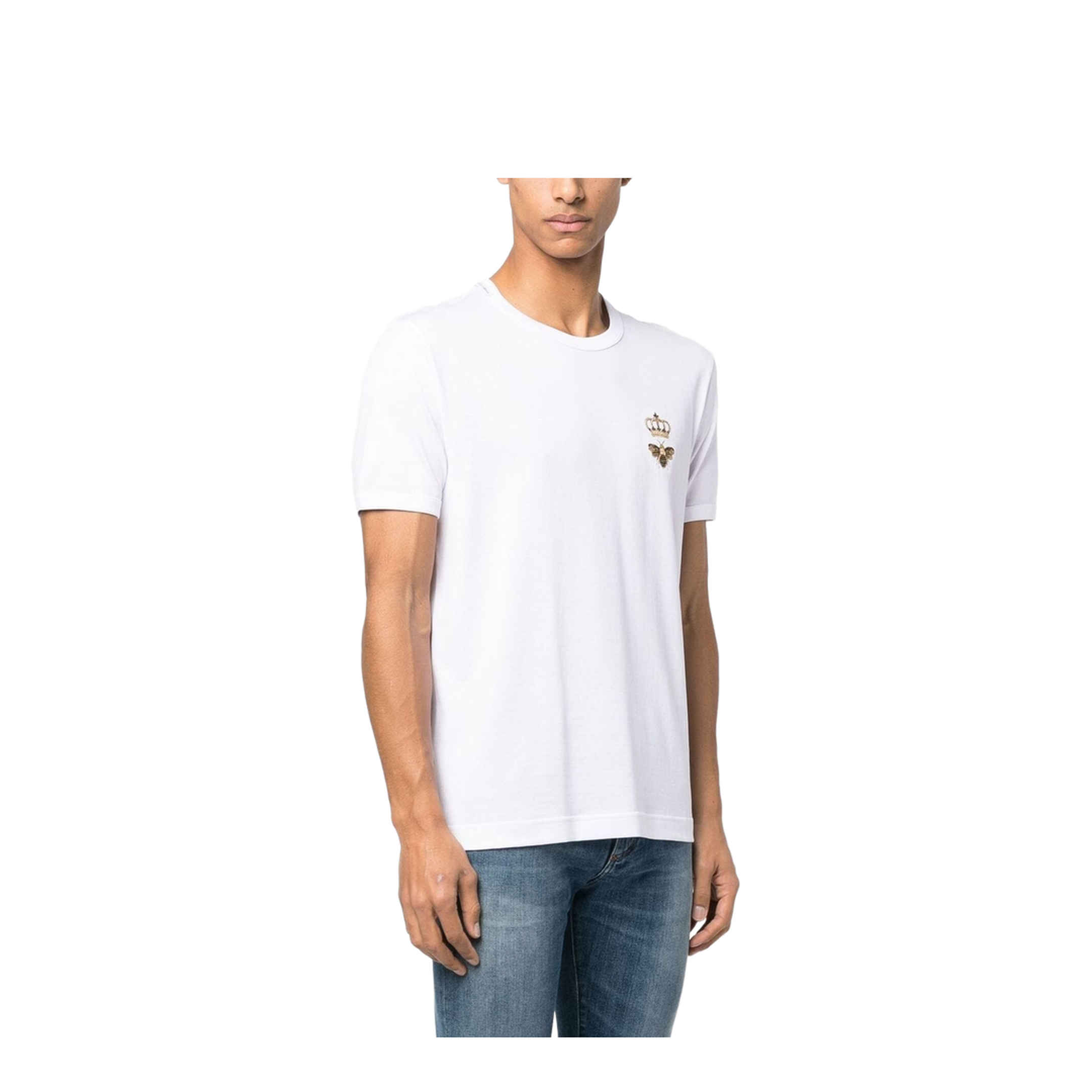Cotton Jersey T-Shirt with Lurex Embroidery - Image 3