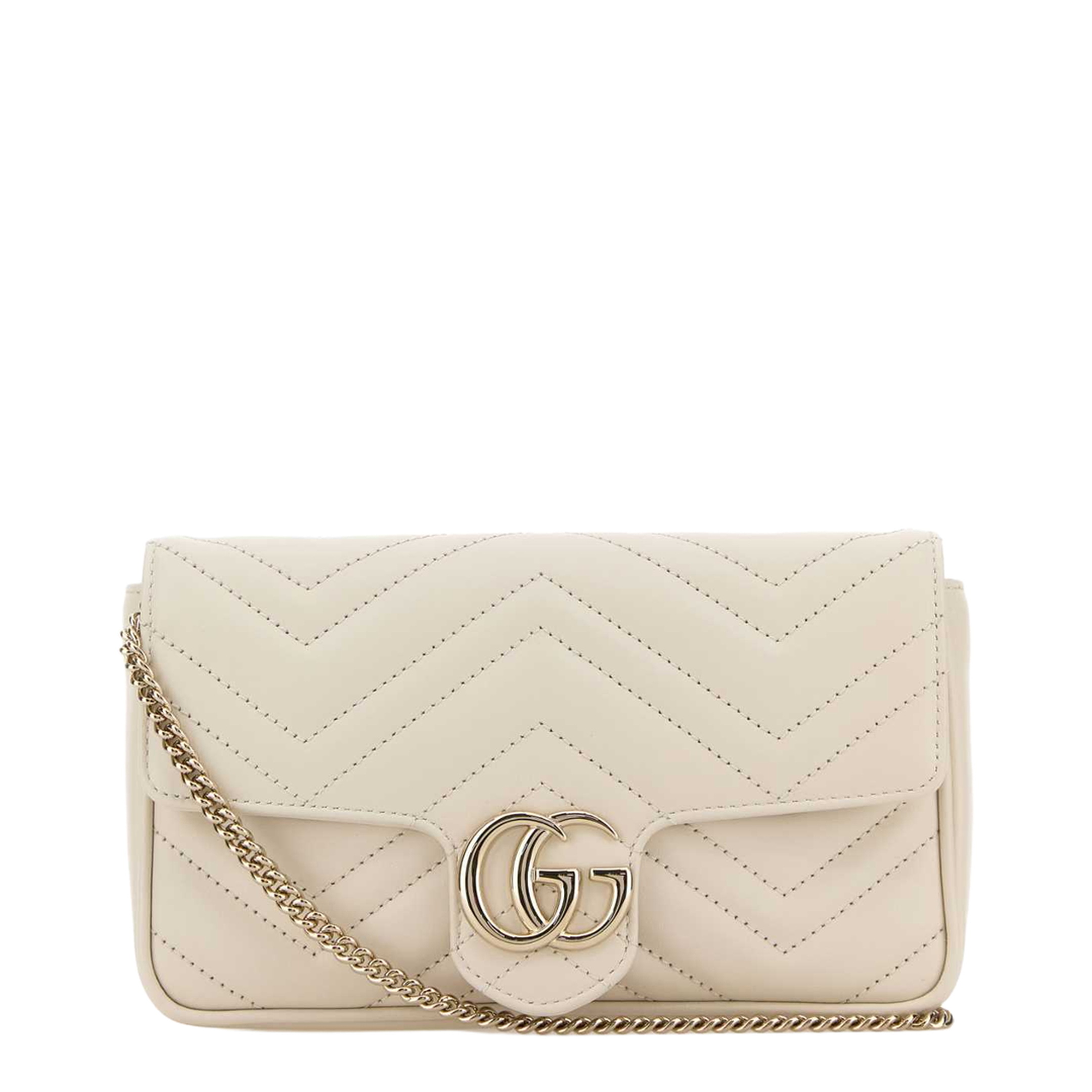 GG Marmont Small Matelassé Chevron Leather Shoulder Bag - White - Image 3