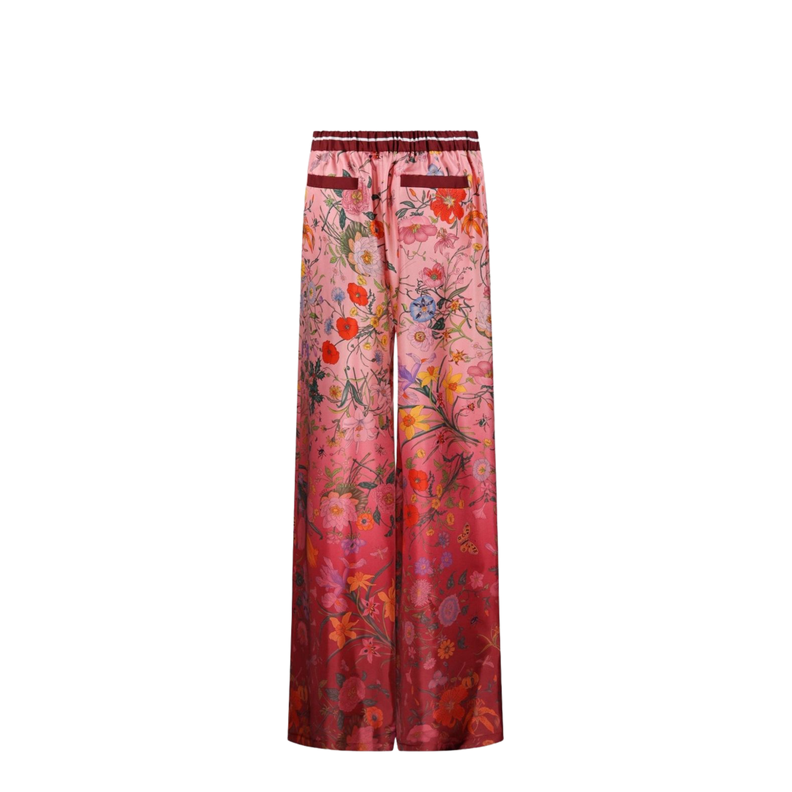 Printed Silk Pants in Pink and Rosso Ancora Red - Image 2