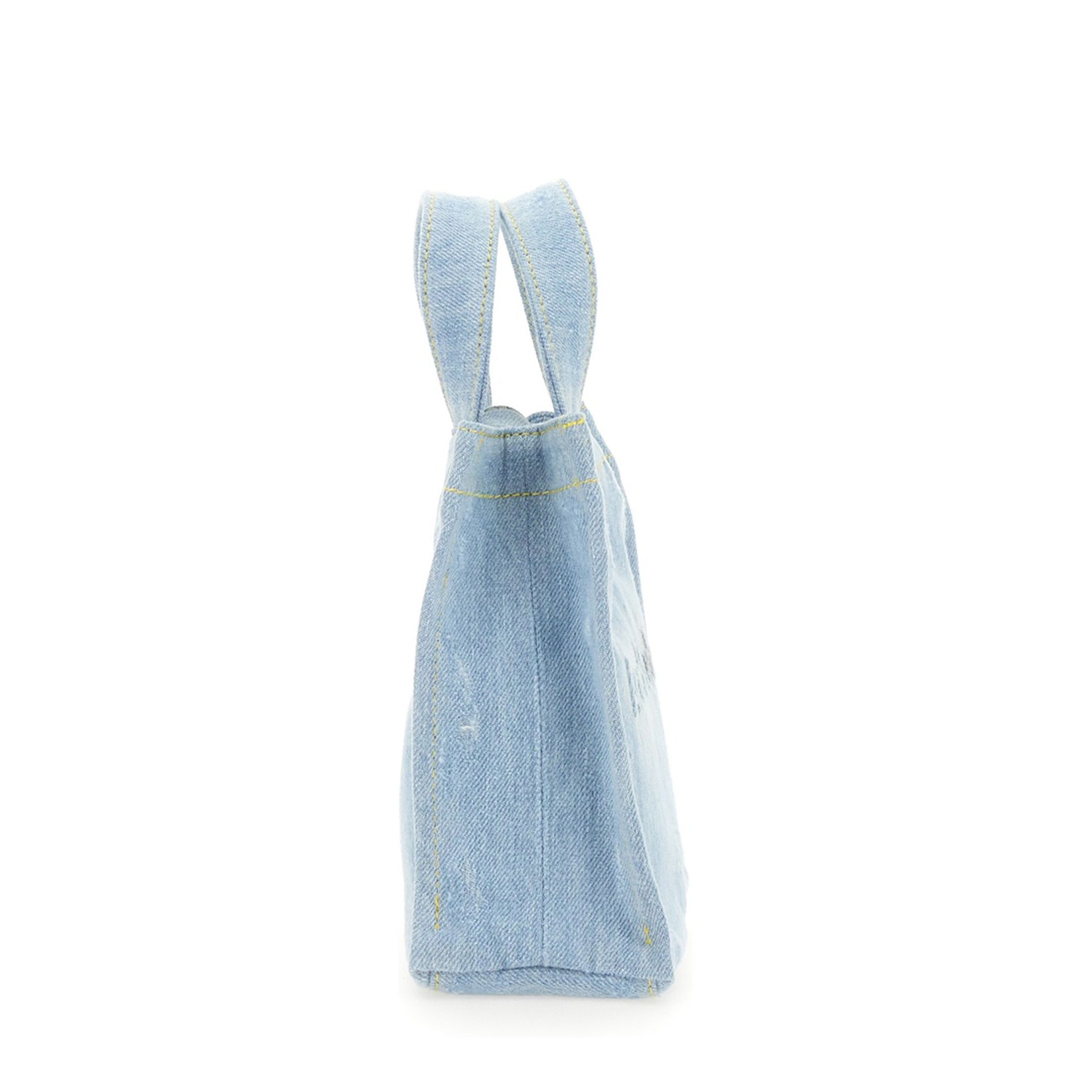 Mini Denim Shopper Bag With Logo - Image 3