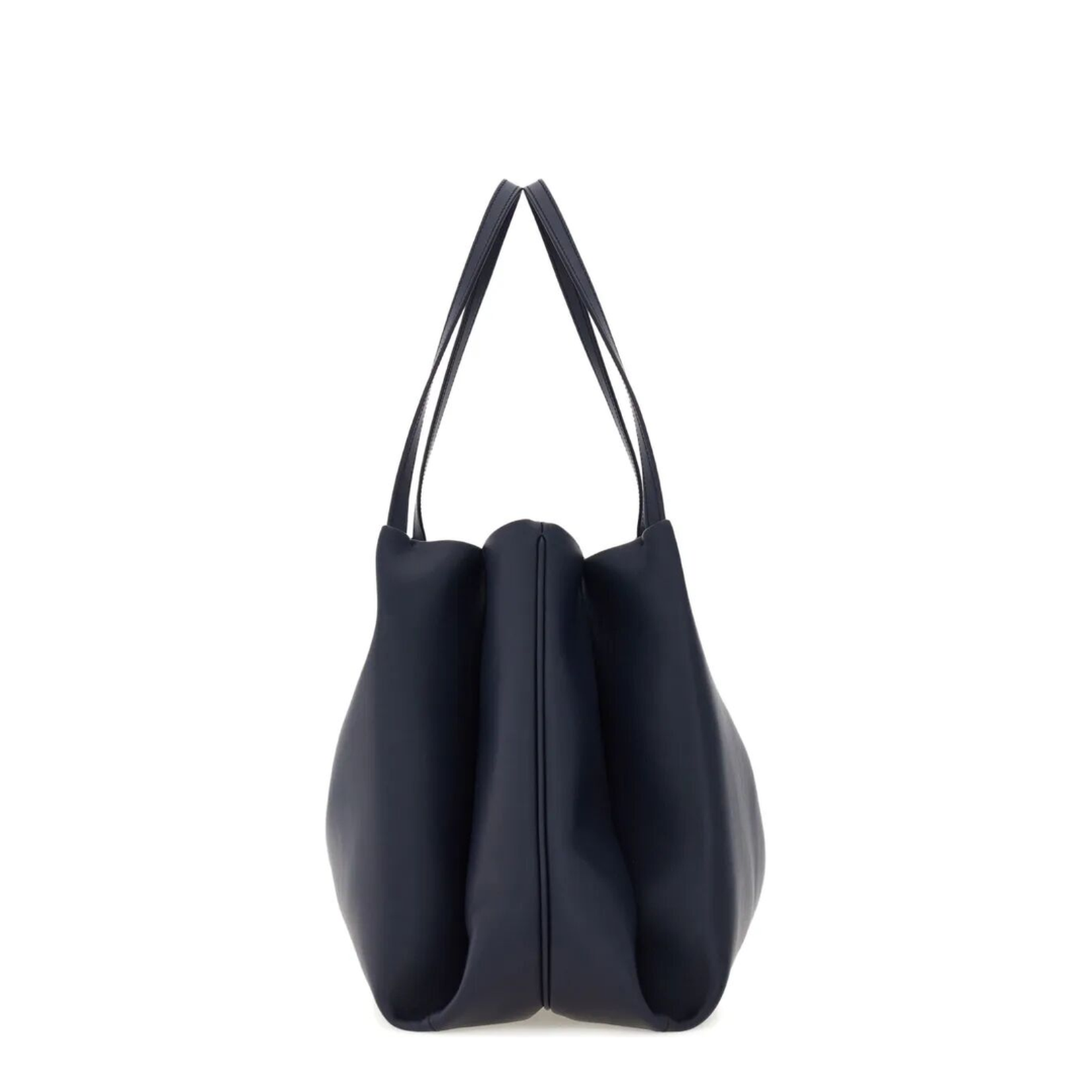 Large Leather Softened Tote Bag Blue - Image 3