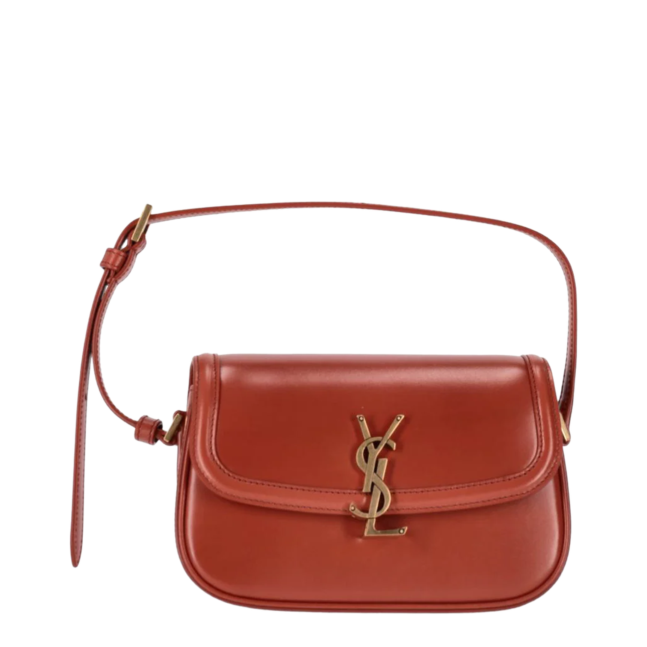 Solferino Mini Box Leather Shoulder Bag - Dark Mandarin - Image 1