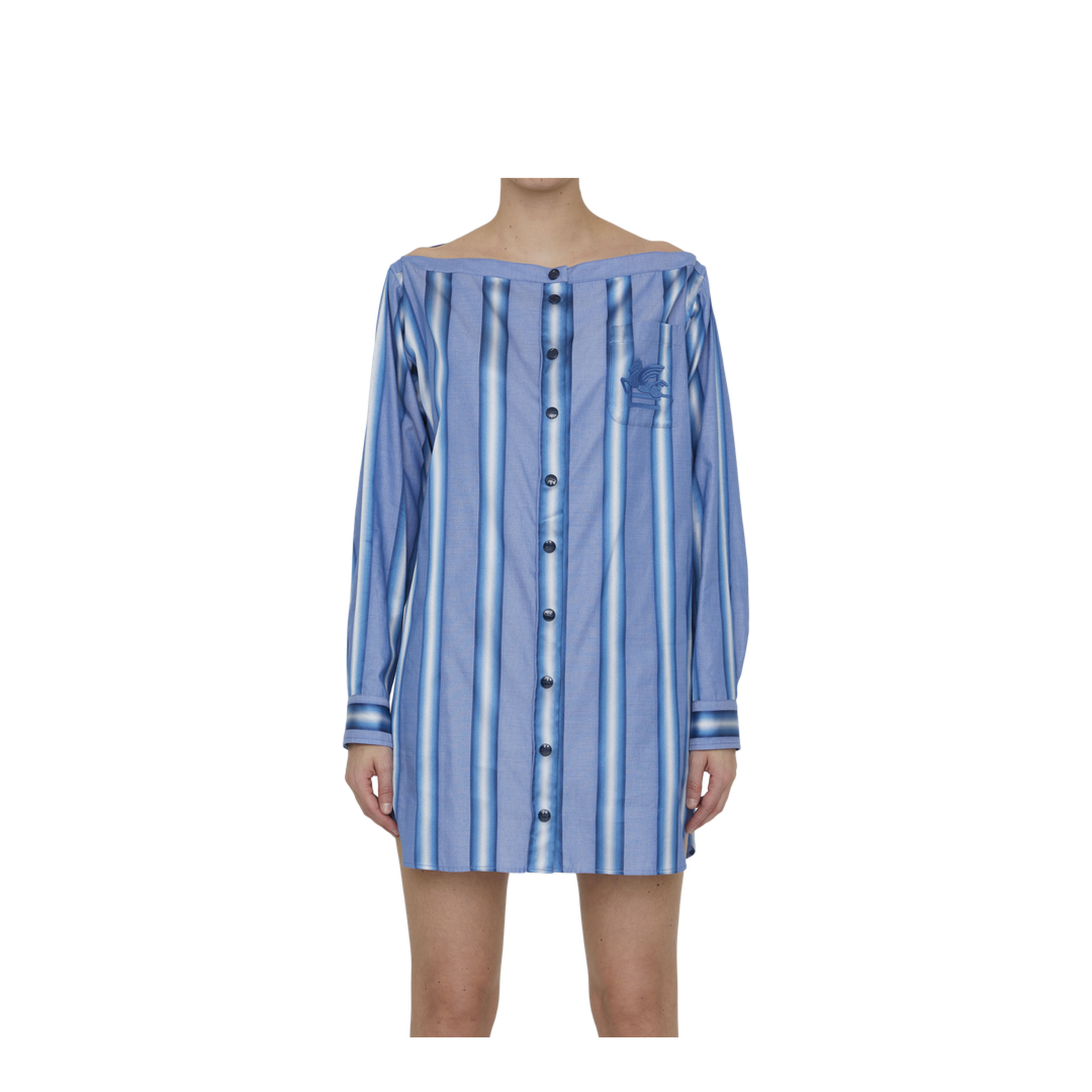 Striped Shirt Dress - Image 1