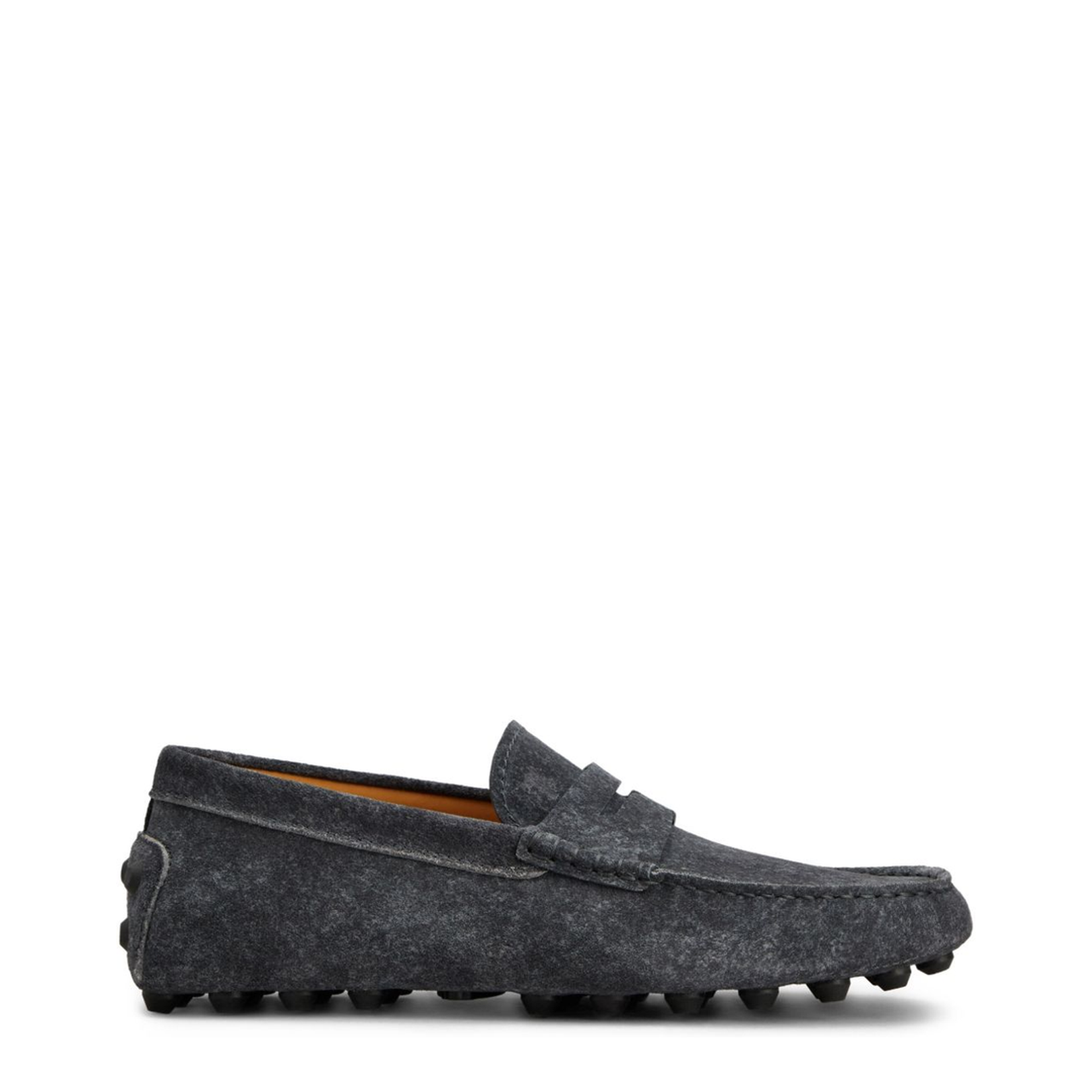 Dark Grey Almond Toe Loafers - Image 1