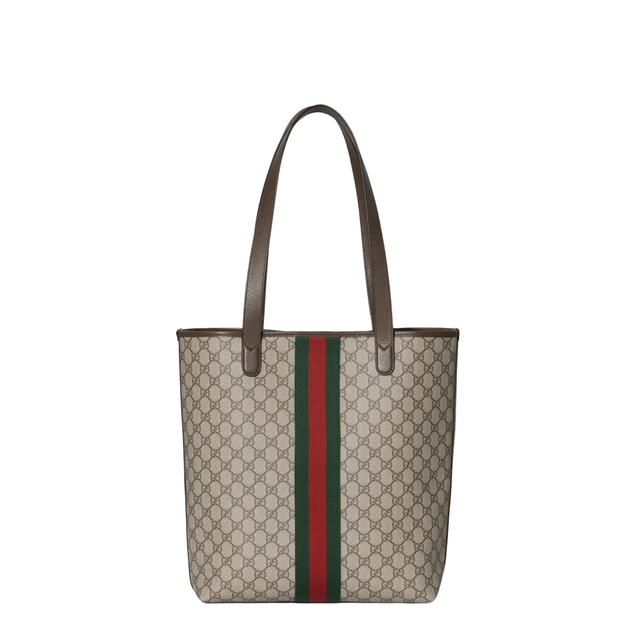 Ophidia Medium GG Monogram Coated Fabric Tote - Beige and Brown - Image 3