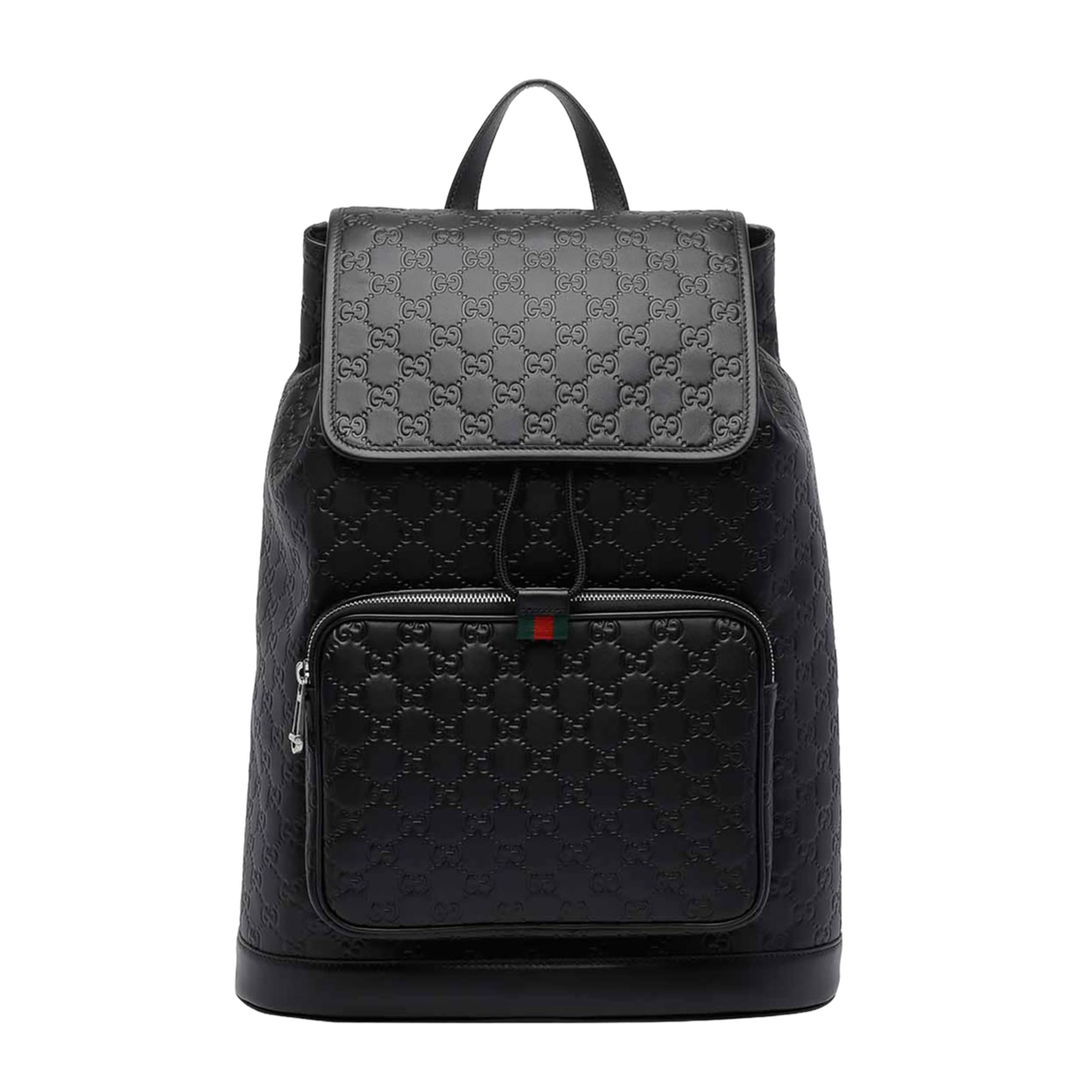 GG Emblem Medium Calfskin Backpack - Black - Image 1
