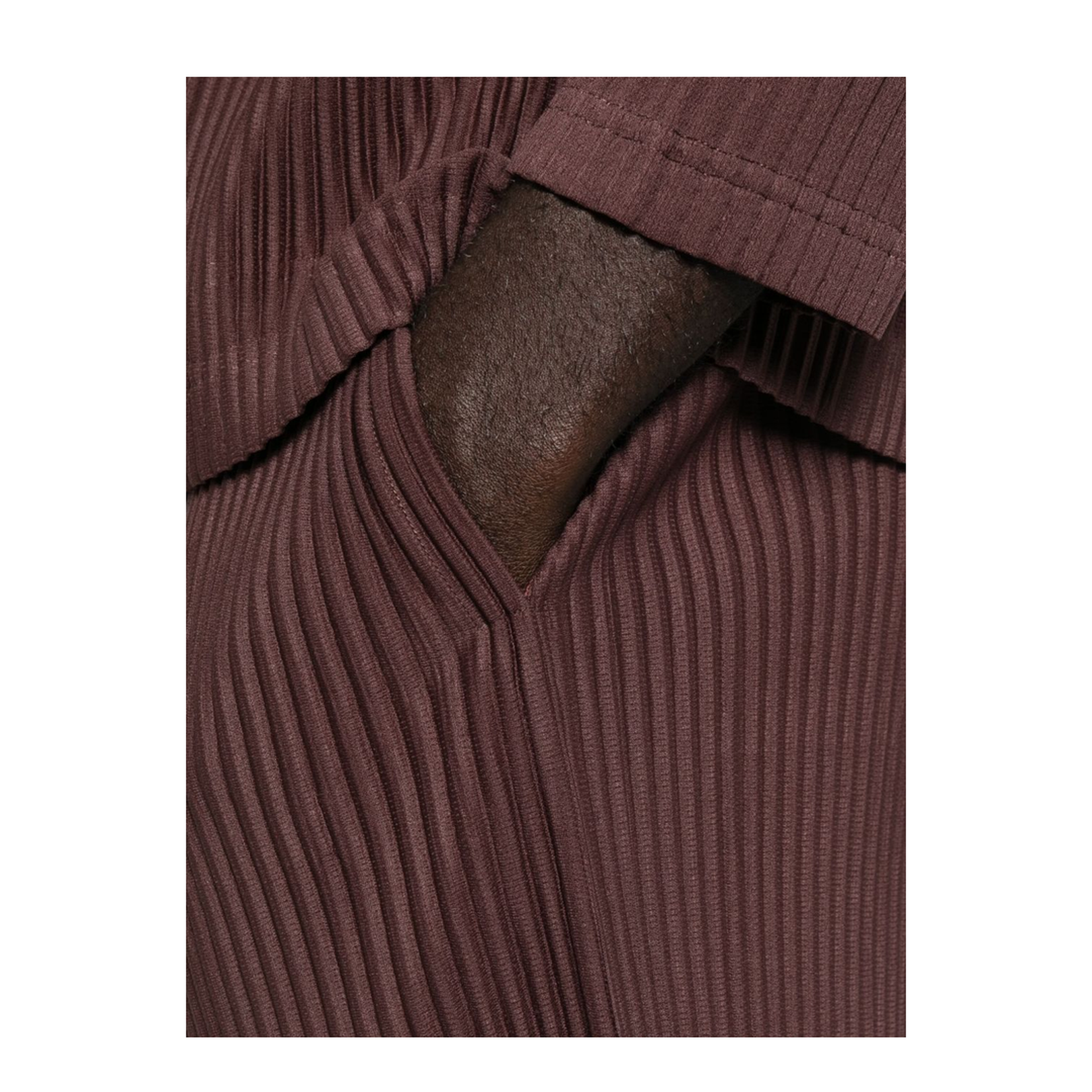 Brown Pleated Design Straight Hem Elasticated Waistband - Image 5