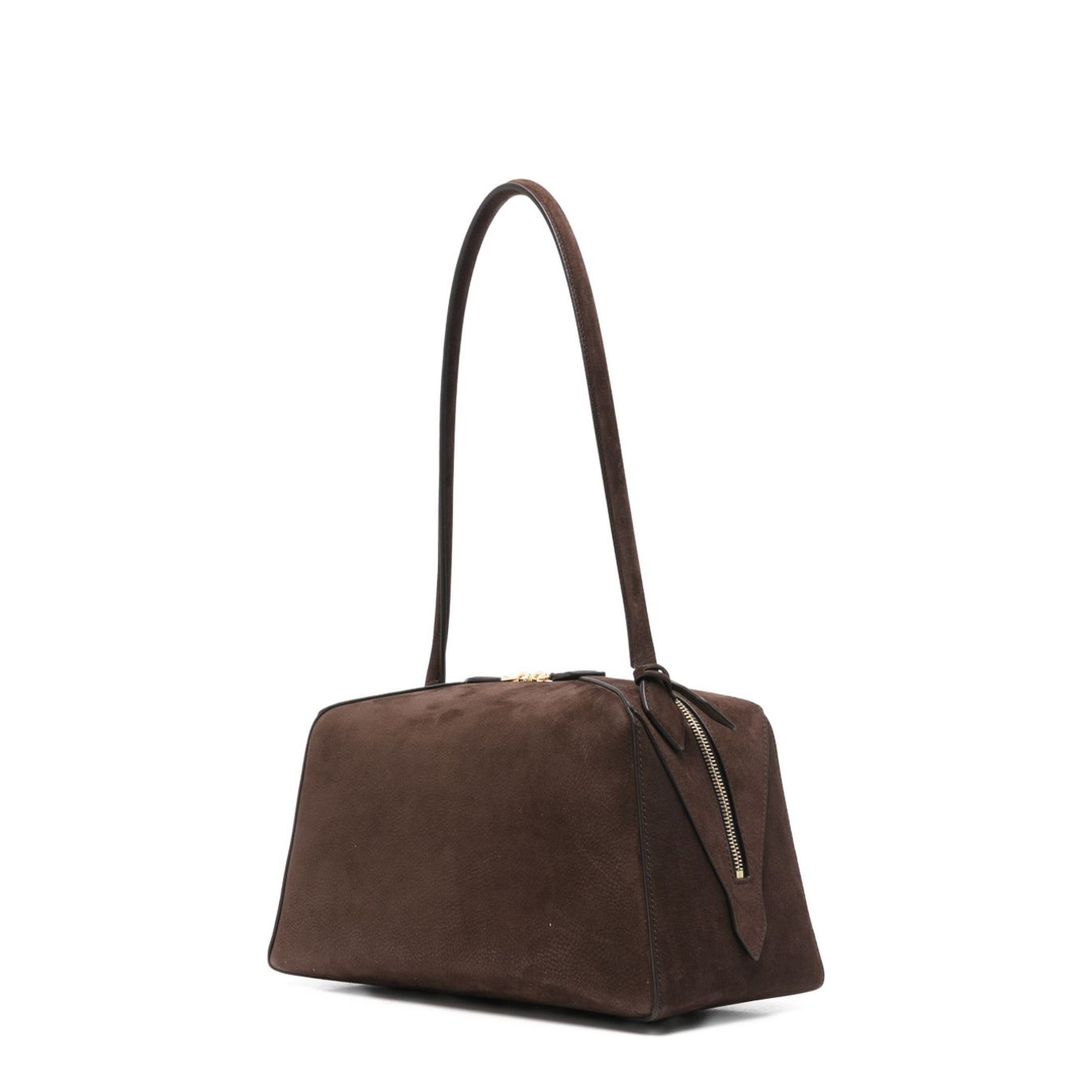 Le Bouledogue Medium Nubuck Shoulder Bag - Brun Foncé - Image 5