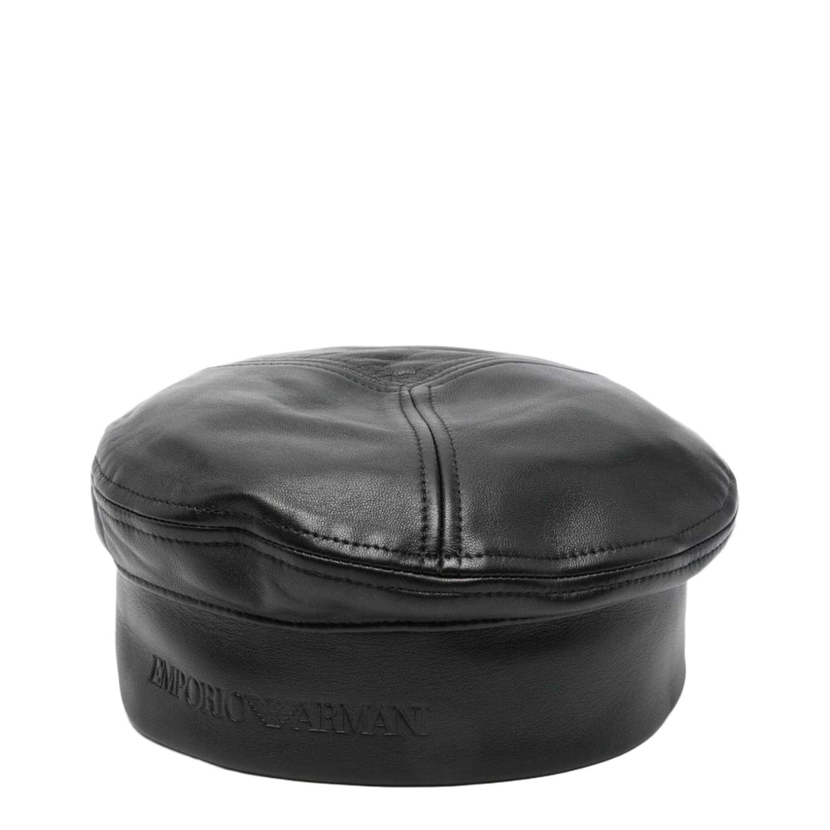 Nappa Leather Beret with Logo - Image 1