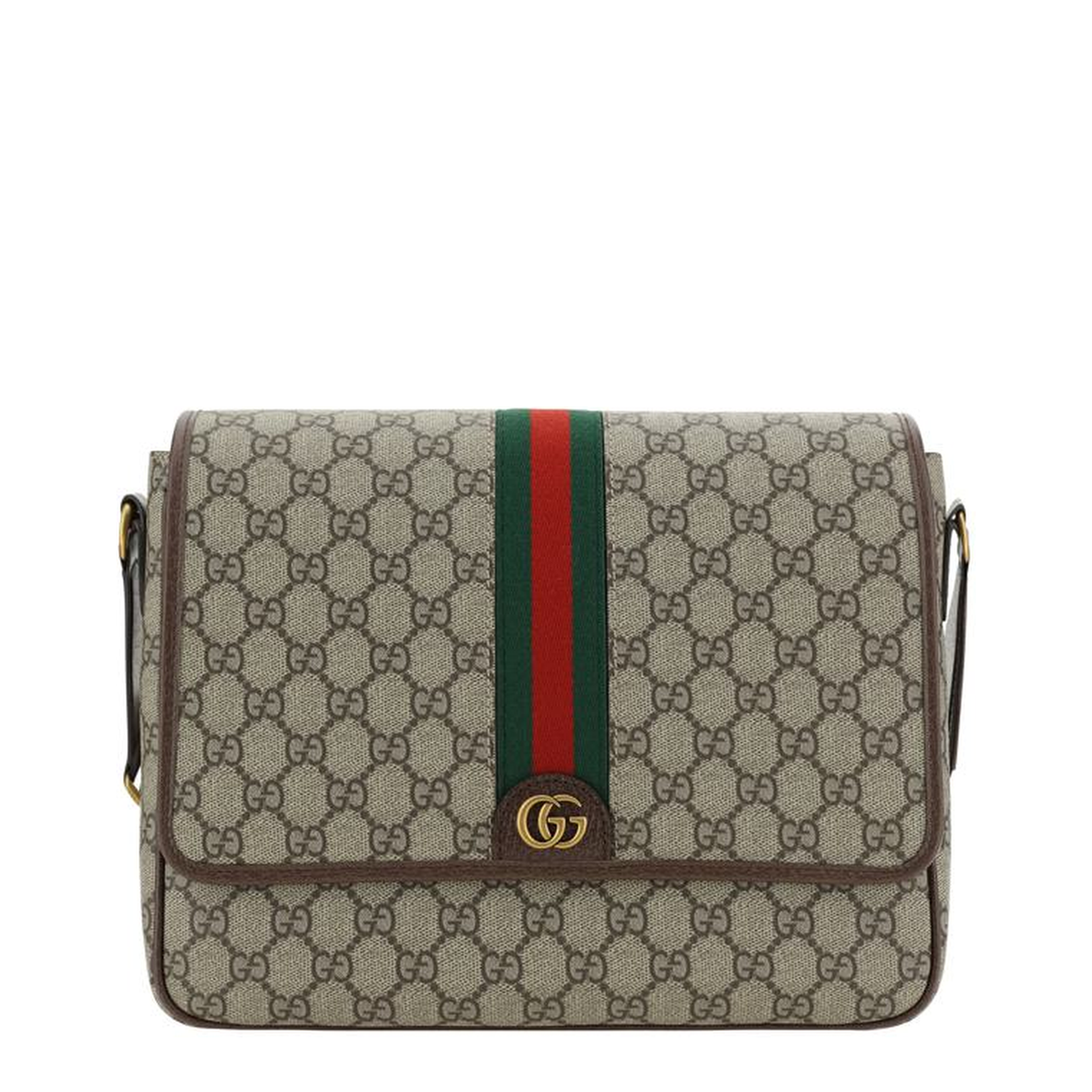 Ophidia Medium Canvas Shoulder Bag - Gray - Image 1