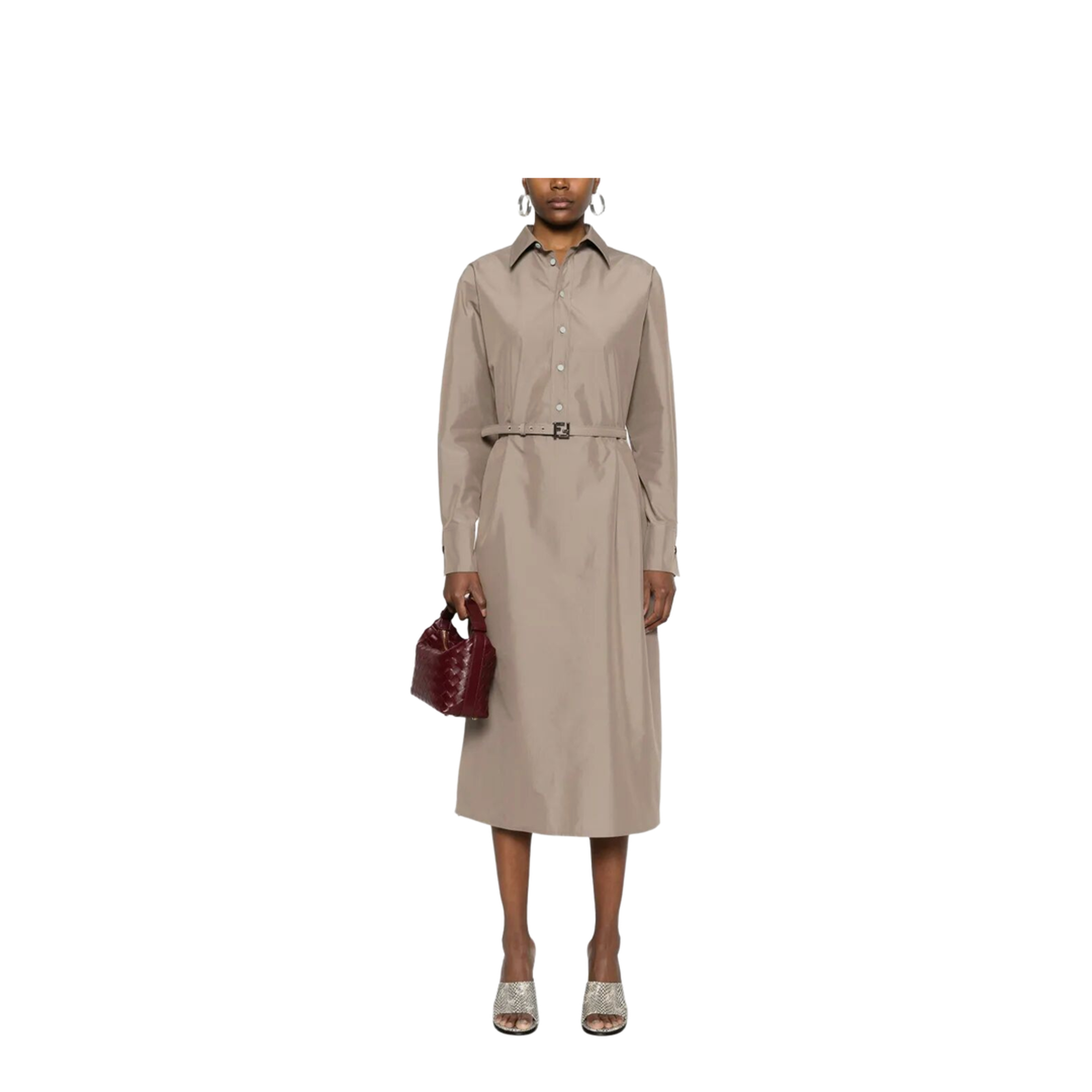 Poplin Belted Shirt Dress - Image 5