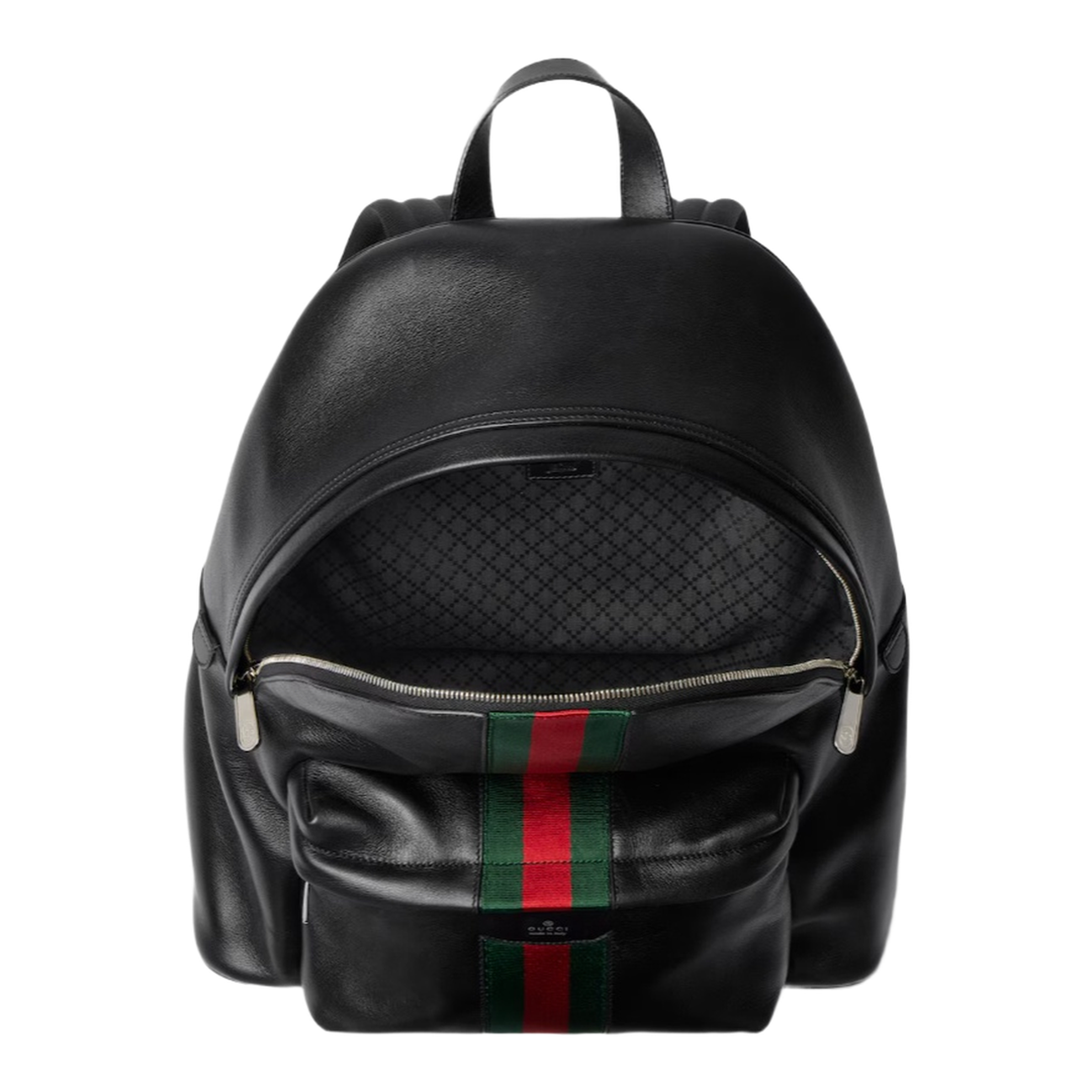 Web Trademark Large Calfskin Backpack - Black - Image 3