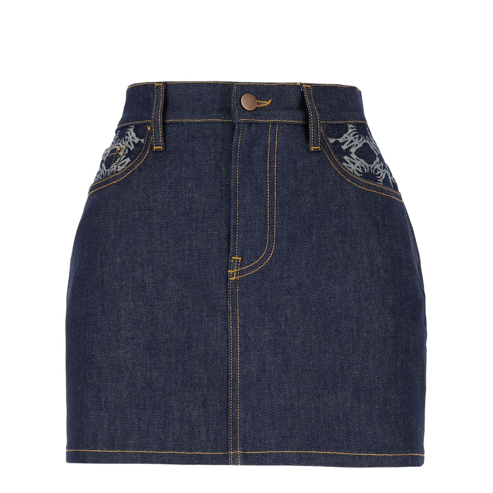 Blue denim mini skirt - Image 1