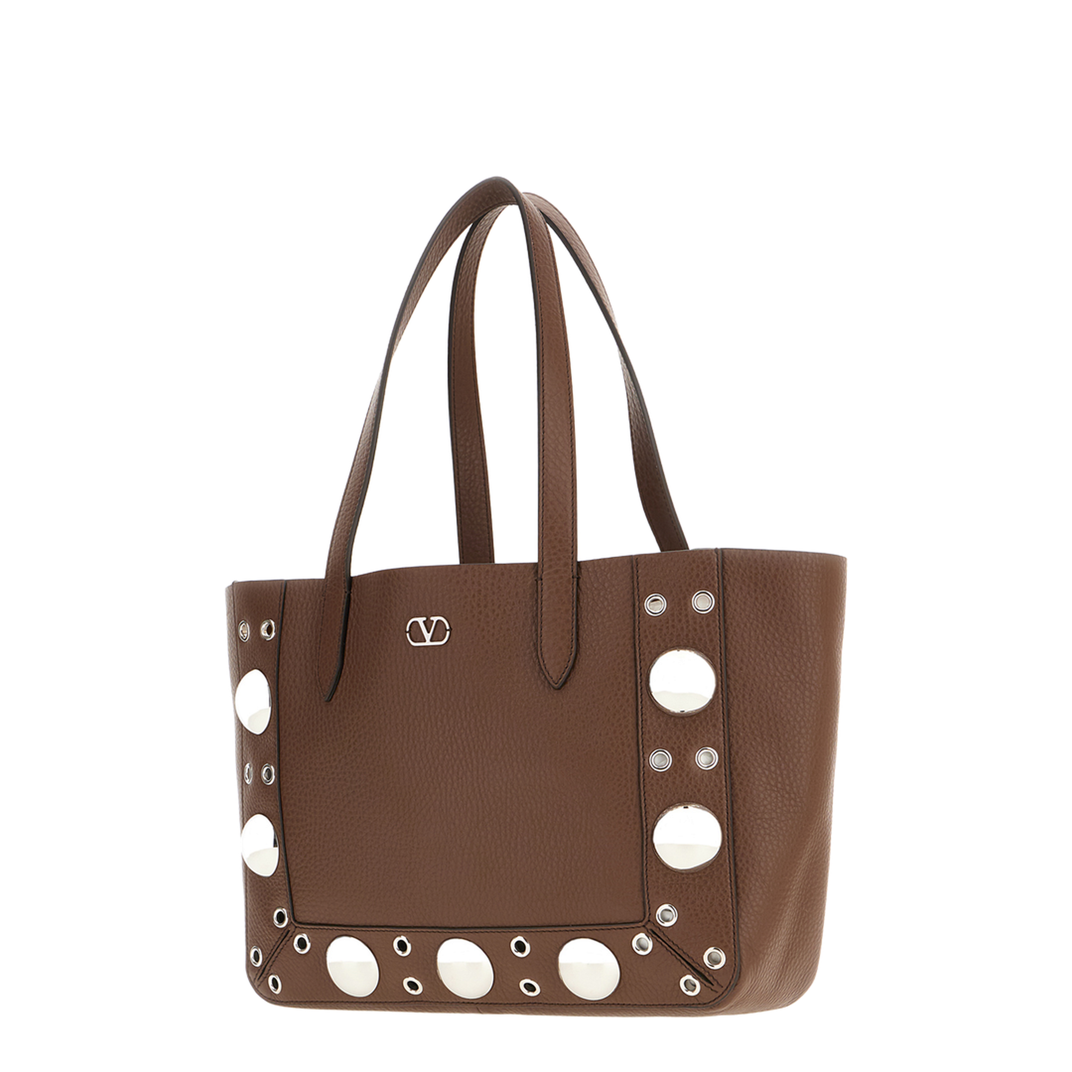 Brown Leather Small Shopping Bag - Image 2