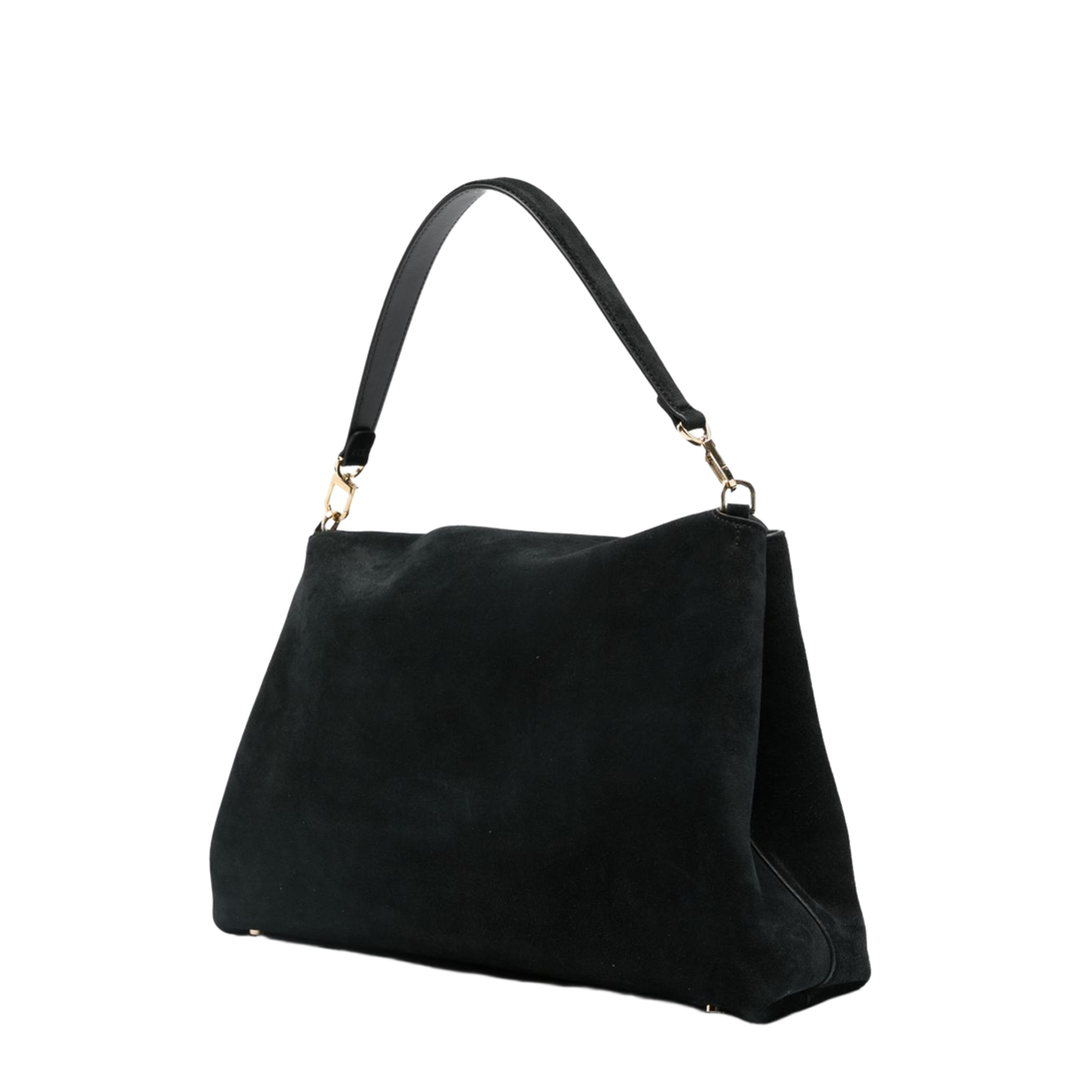 T-Lock Suede Satchel - Black - Image 5