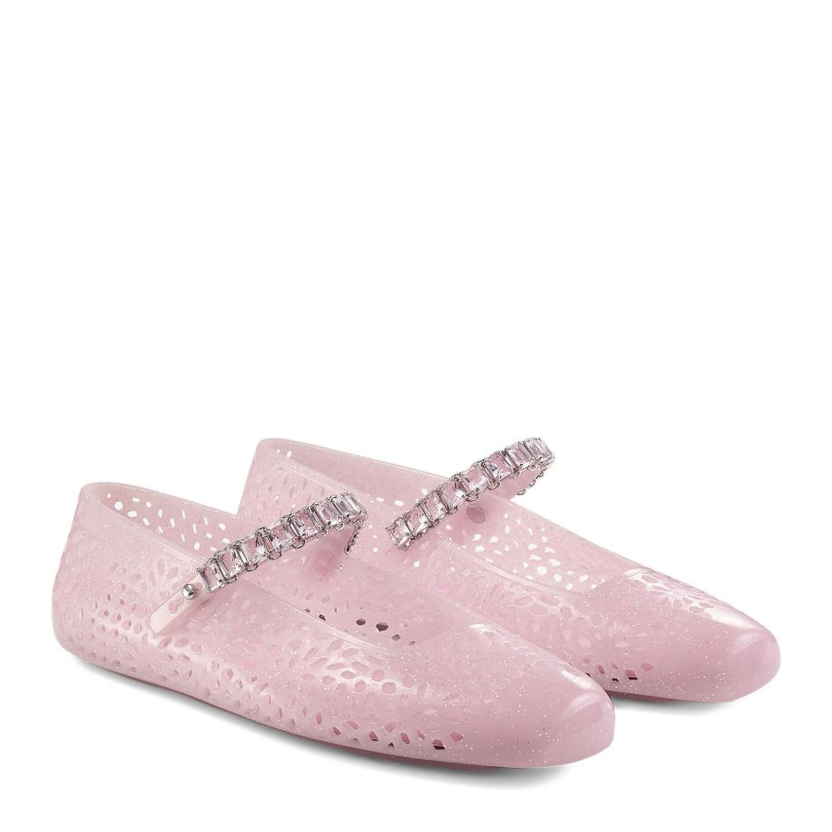 Cotton Candy Jelly Ballerina Flats with Crystal - Image 2