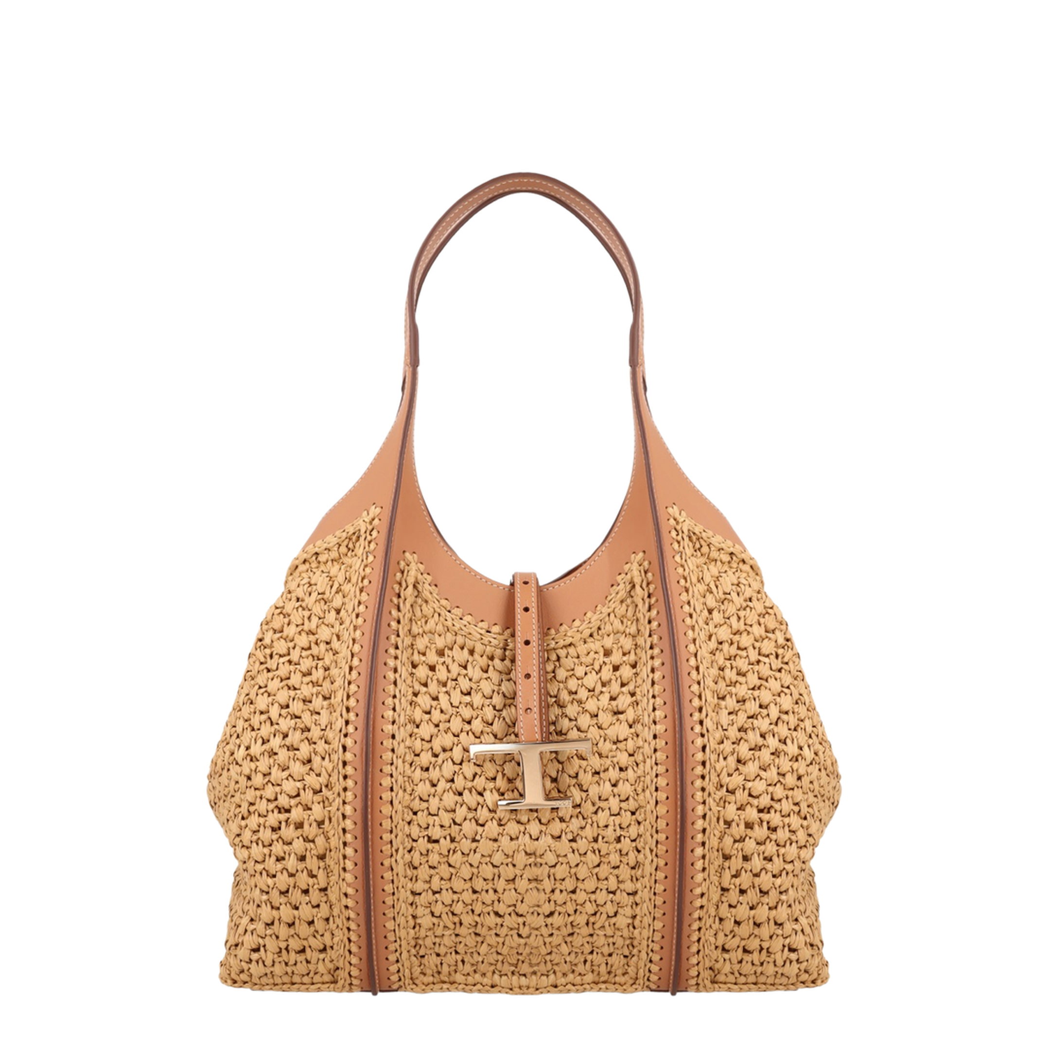 Timeless Shopping Bag In Raffia And Leather Medium - Image 1