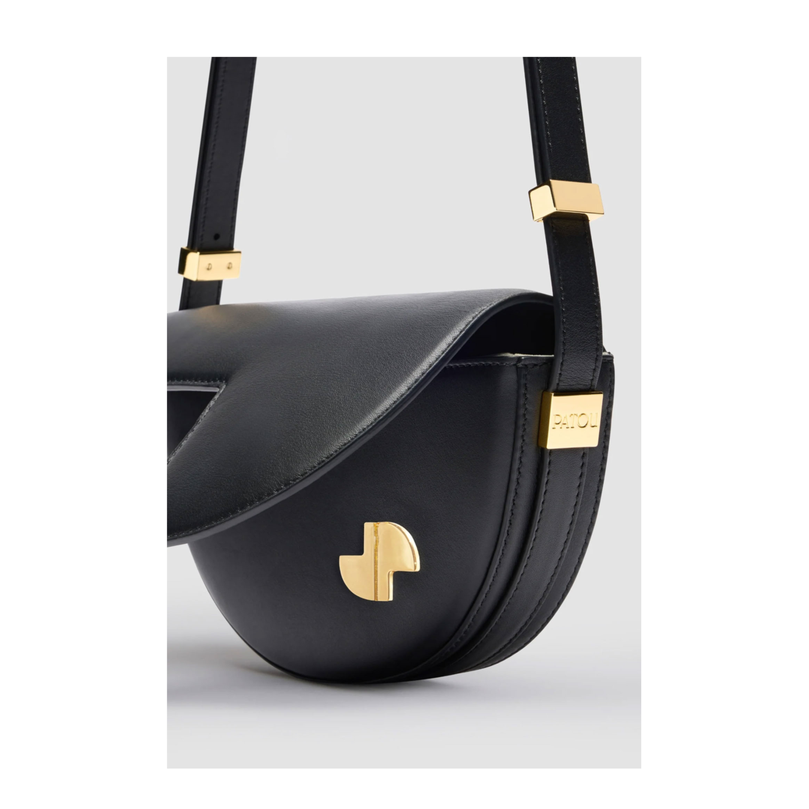 Le Petit Patou Small Calf Leather Shoulder Bag - Black - Image 2