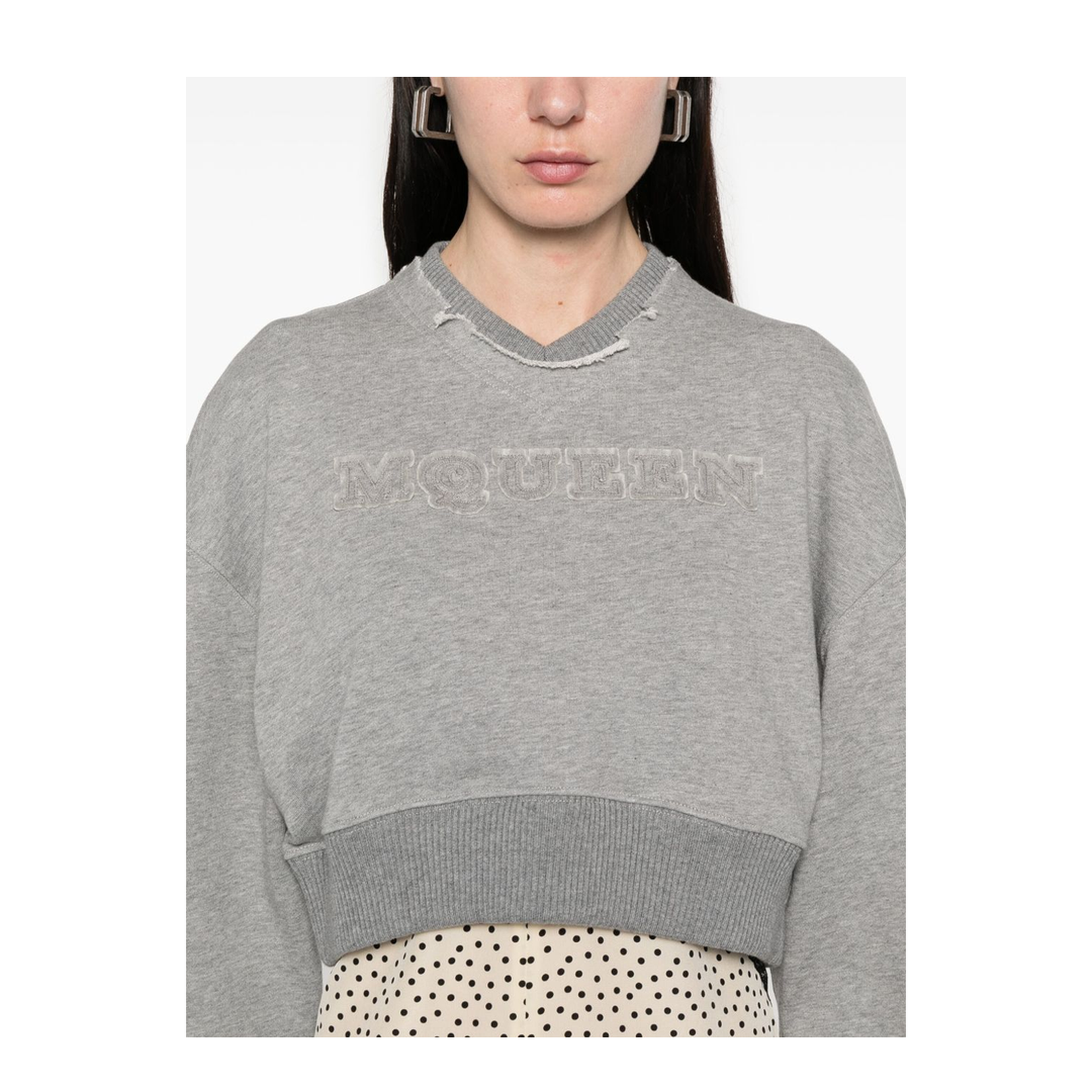 Logo Cotton Cropped Sweatshirt - Image 3