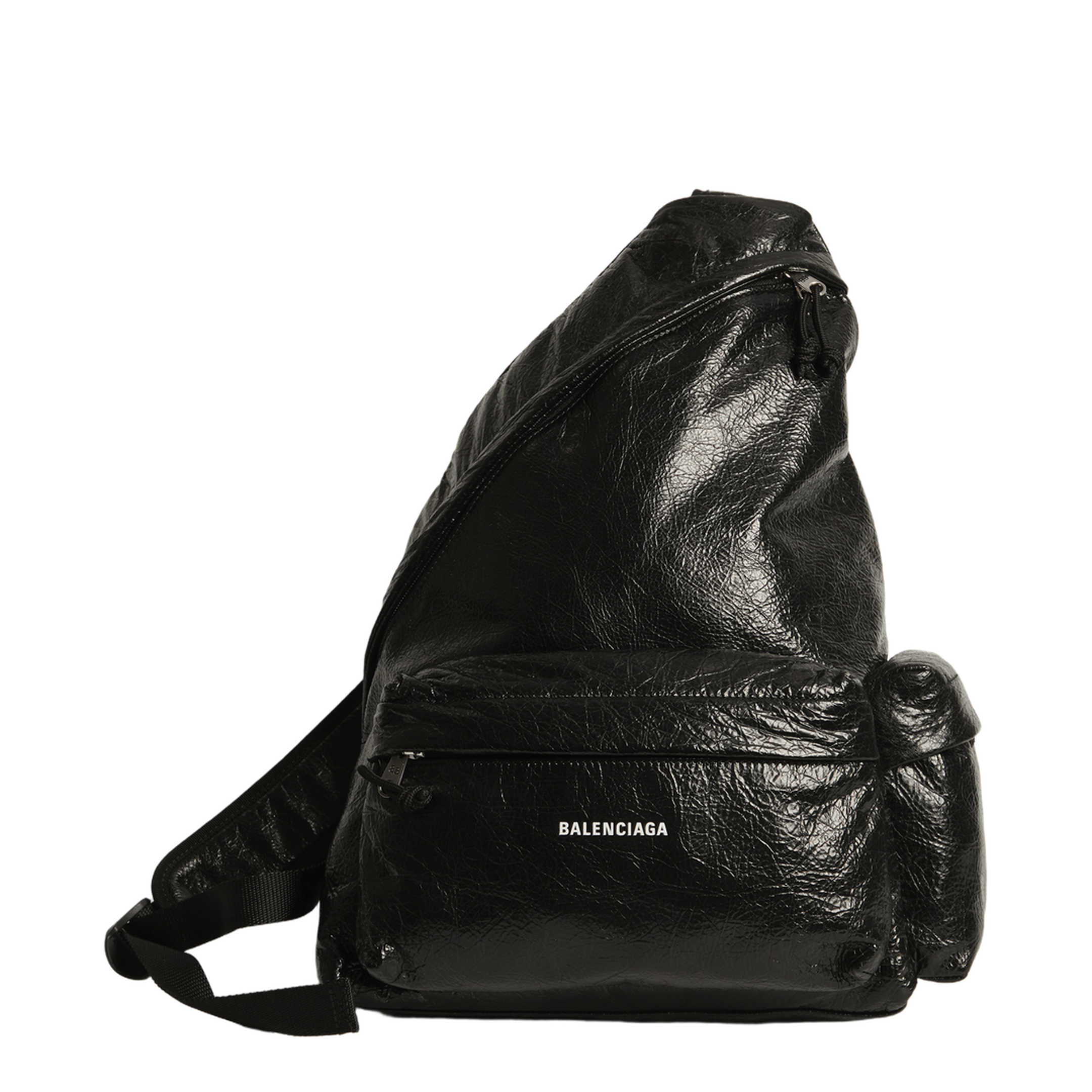 Explorer Lambskin Asymmetric Backpack - Black - Image 1