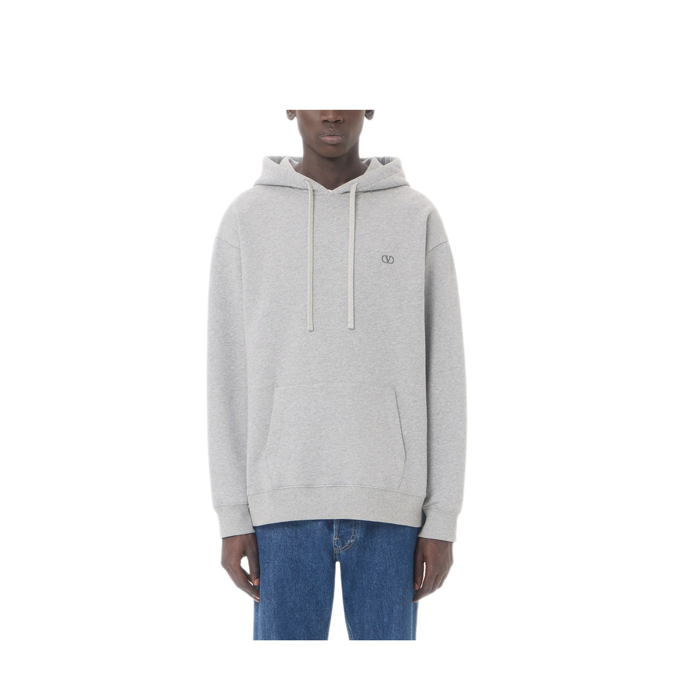 Cotton Hoodie With Vlogo Embroidery - Image 3