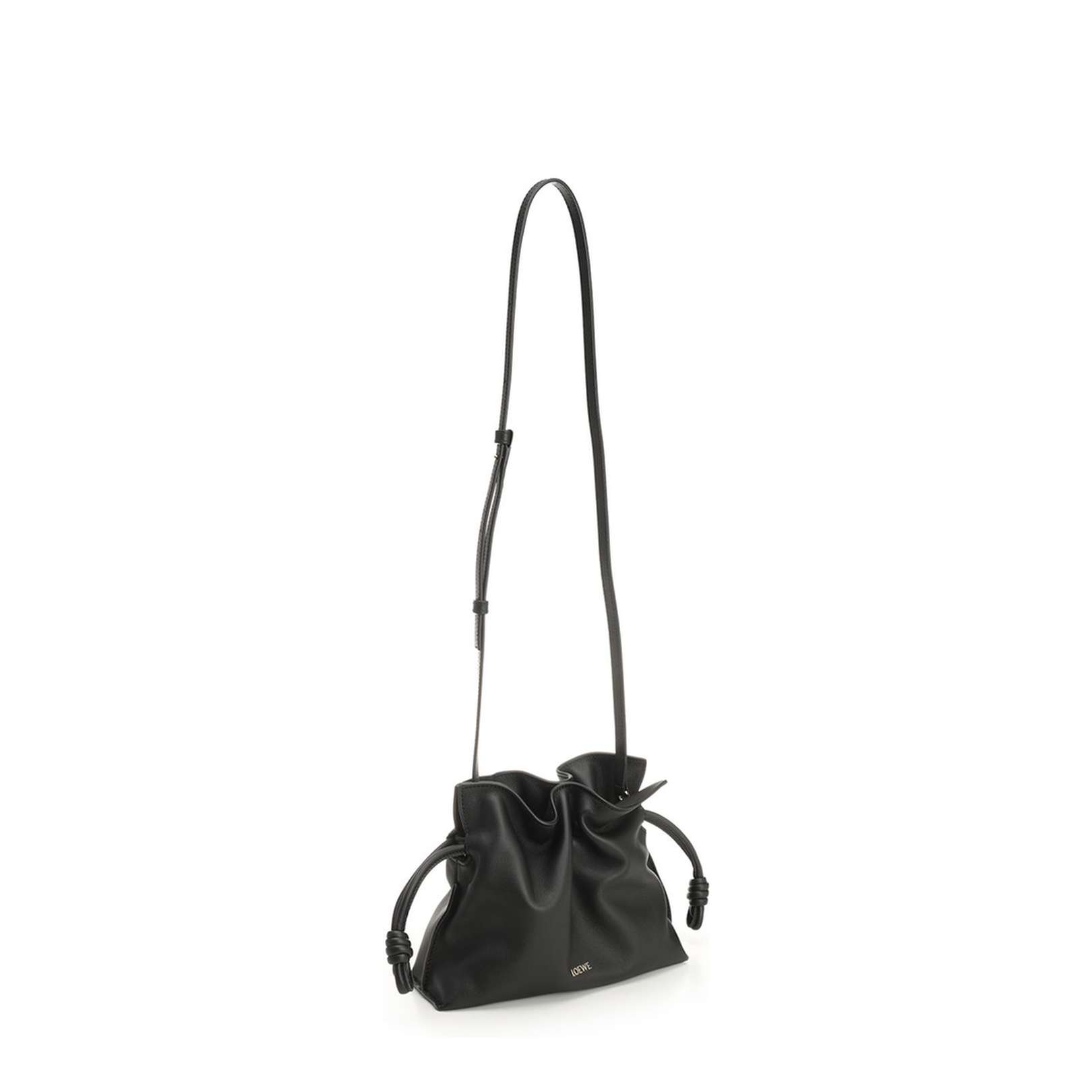 Flamenco Mini Calfskin Clutch Bag - Black - Image 2