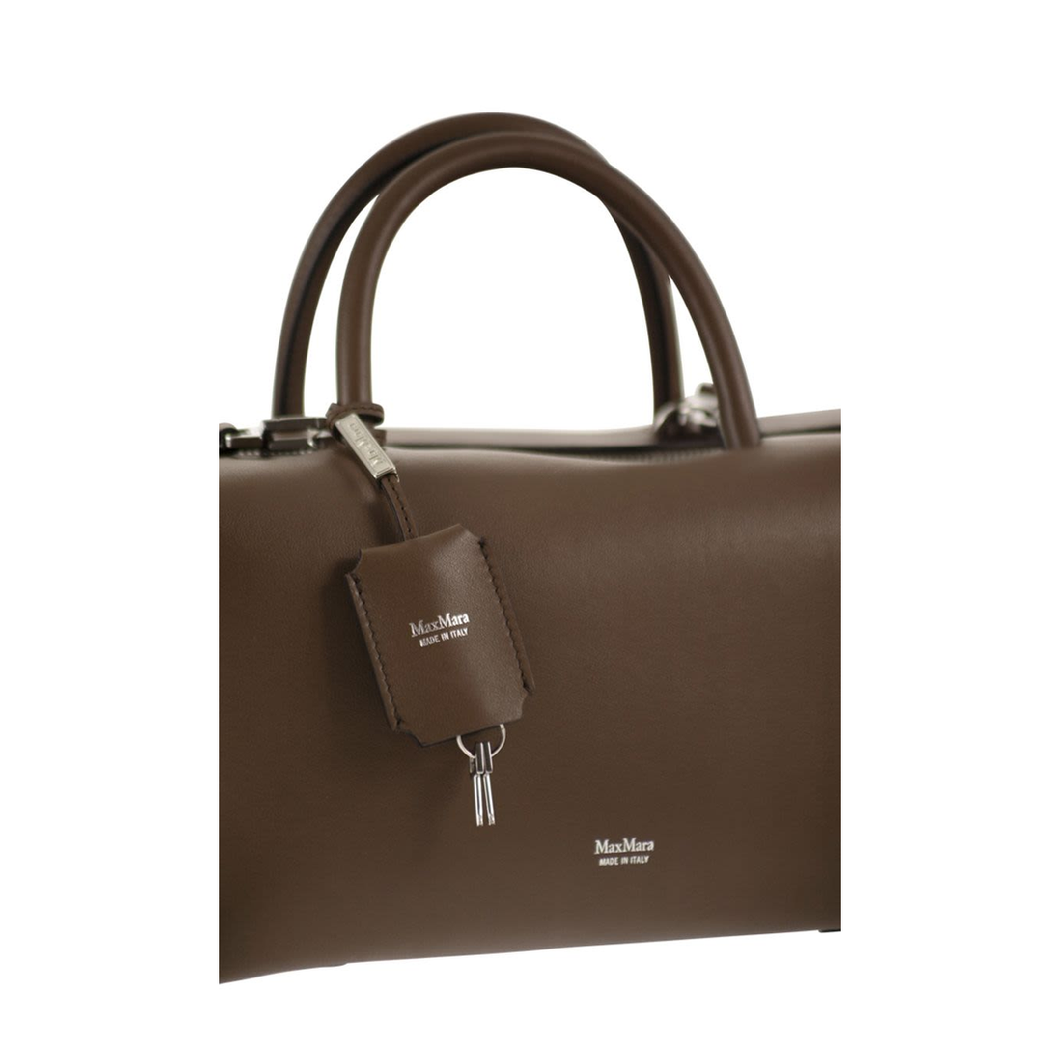 Holdall Medium Calfskin Satchel Bag - Beige - Image 5
