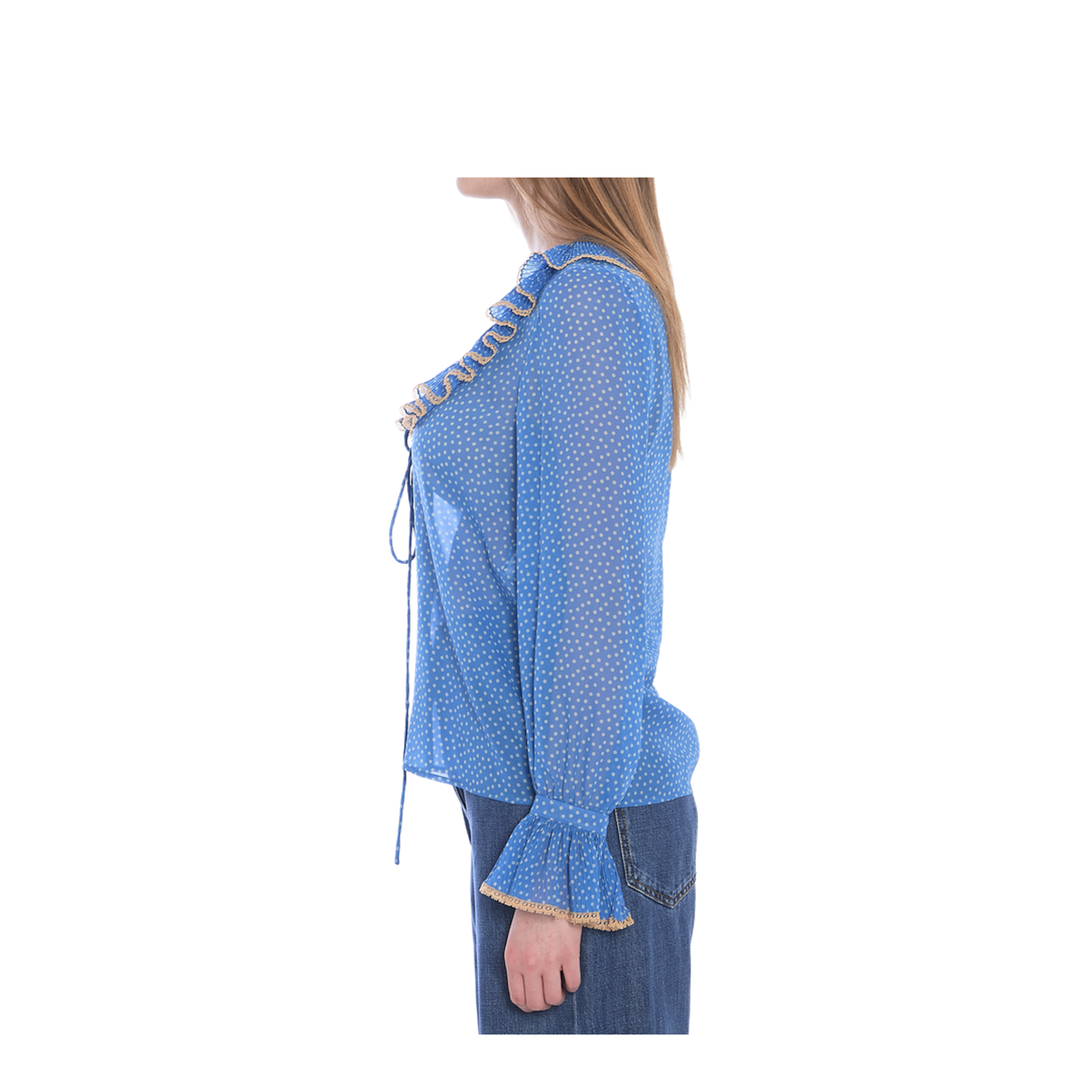Silk Bow Tie Blouse Shirt - Image 3
