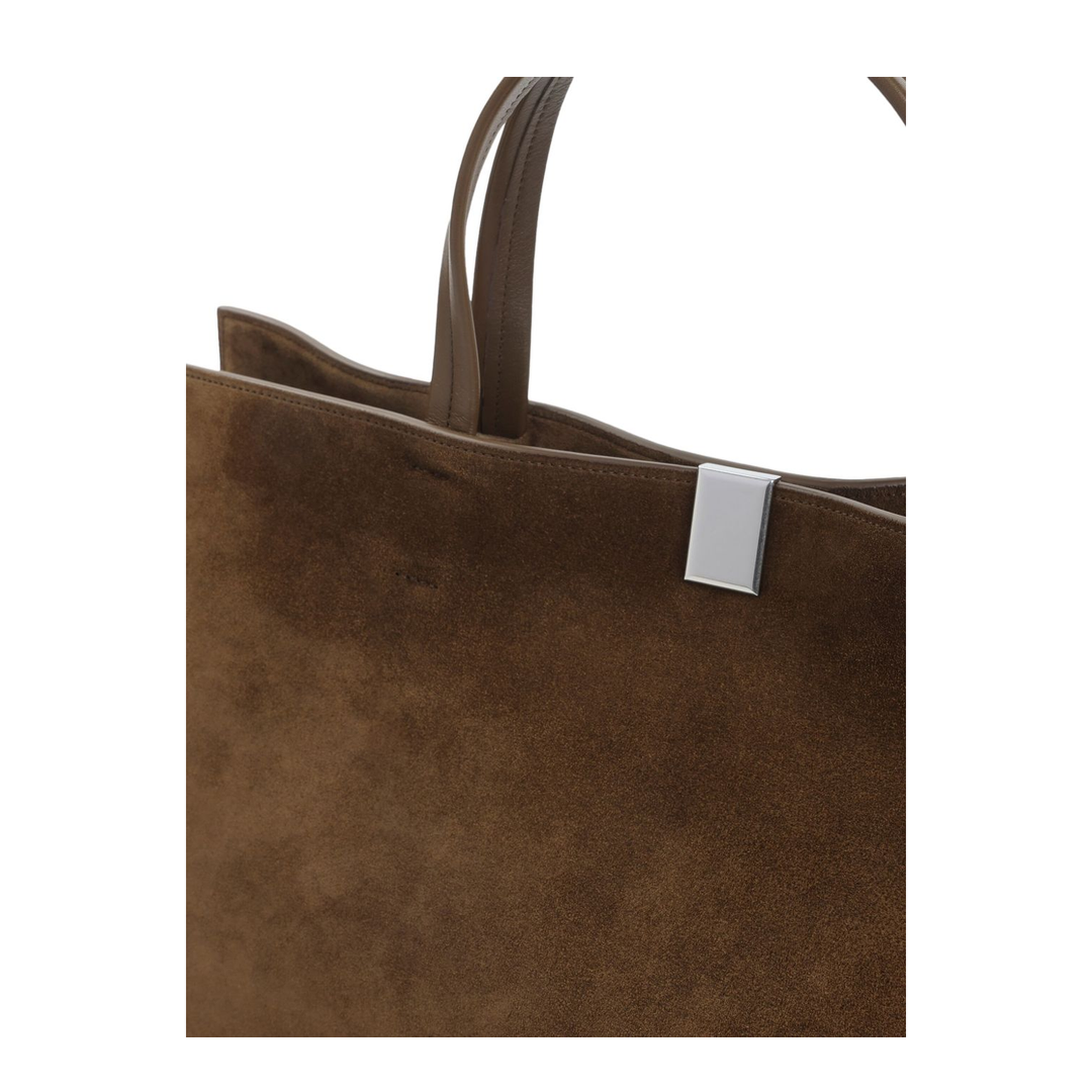 Kit Cabas Medium Suede Leather Cabas Tote - Khaki - Image 3
