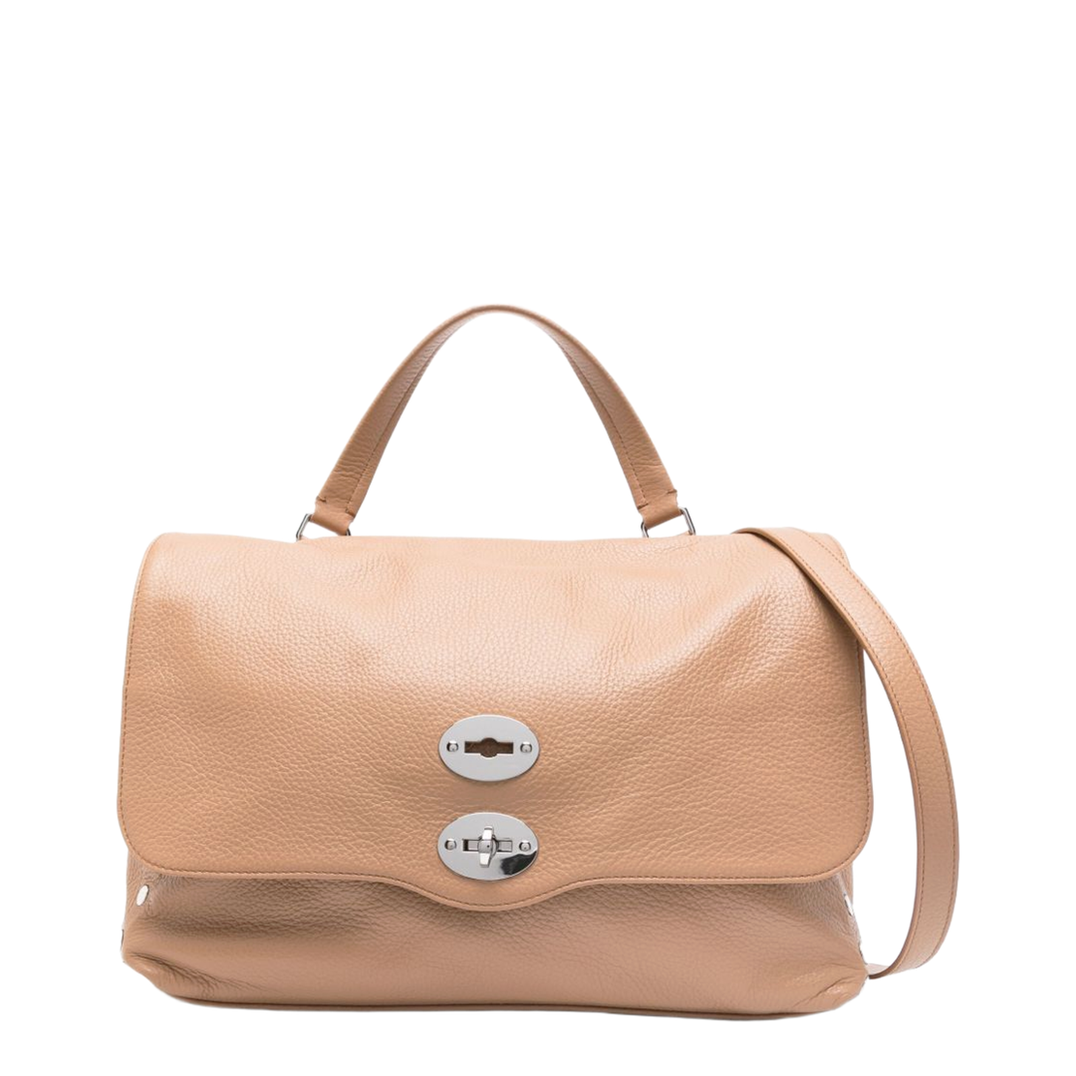 Postina Daily Medium Leather Handbag - Light Brown - Image 1