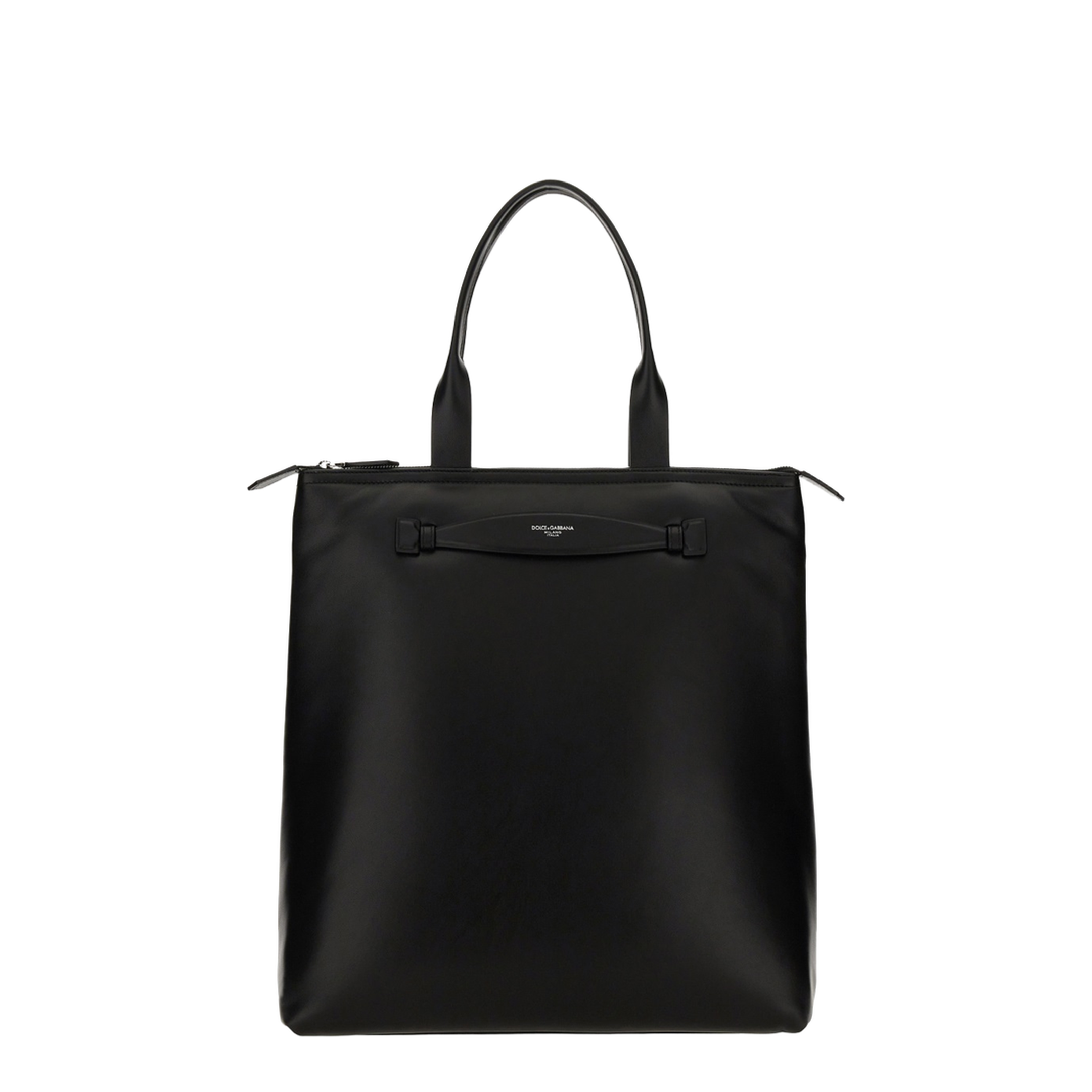 Calfskin Nappa Leather Shopping Bag - Black - Image 1