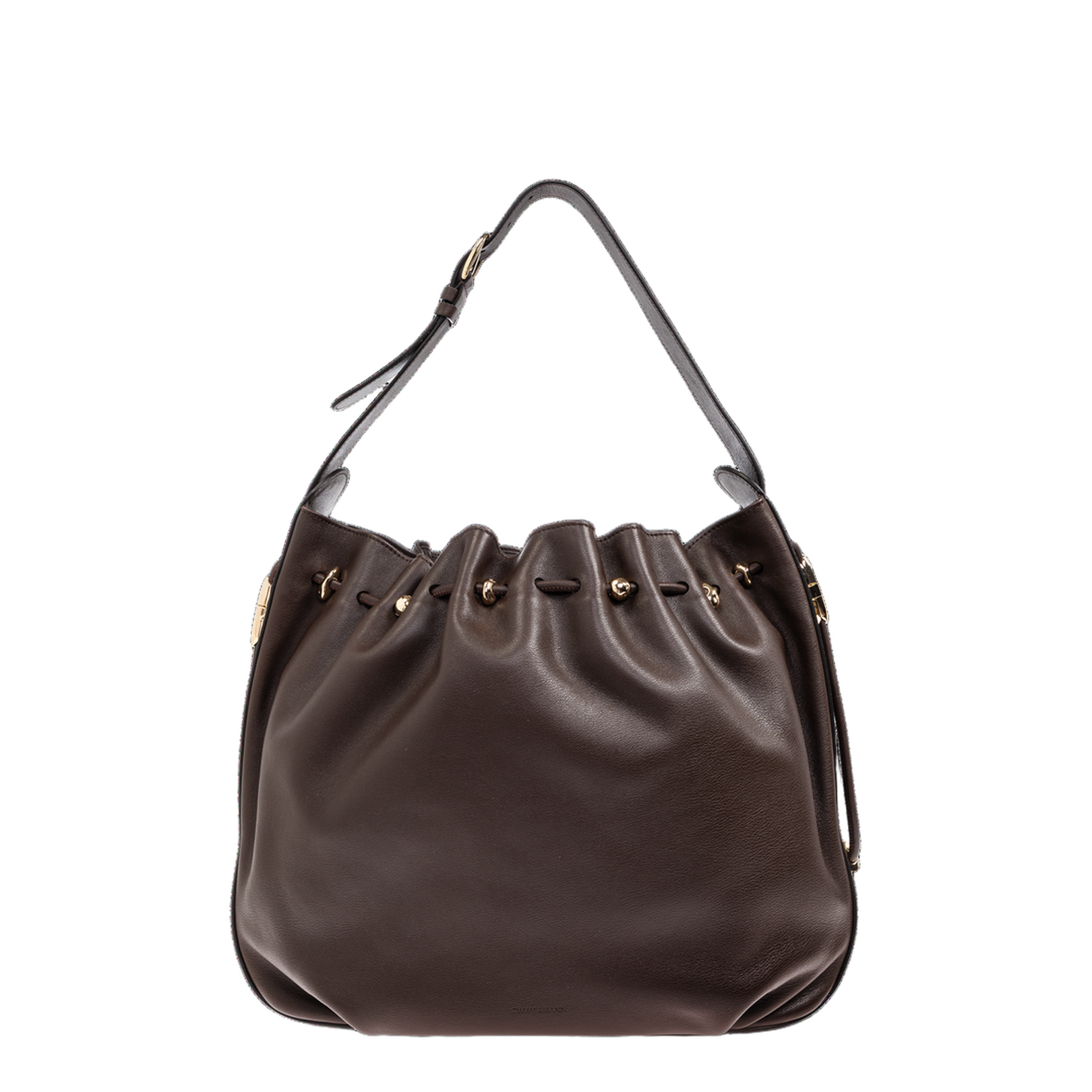 Halcyon Large Calf Leather Shoulder Bag - Dark Brown - Image 1