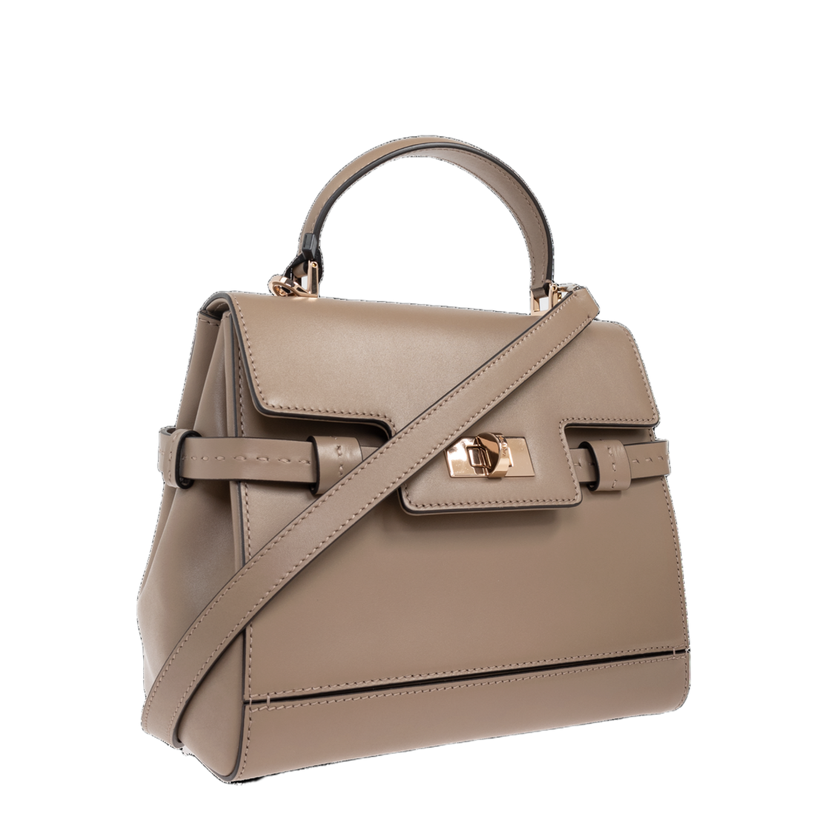 Margaux Handbag Leather Taupe - Image 4