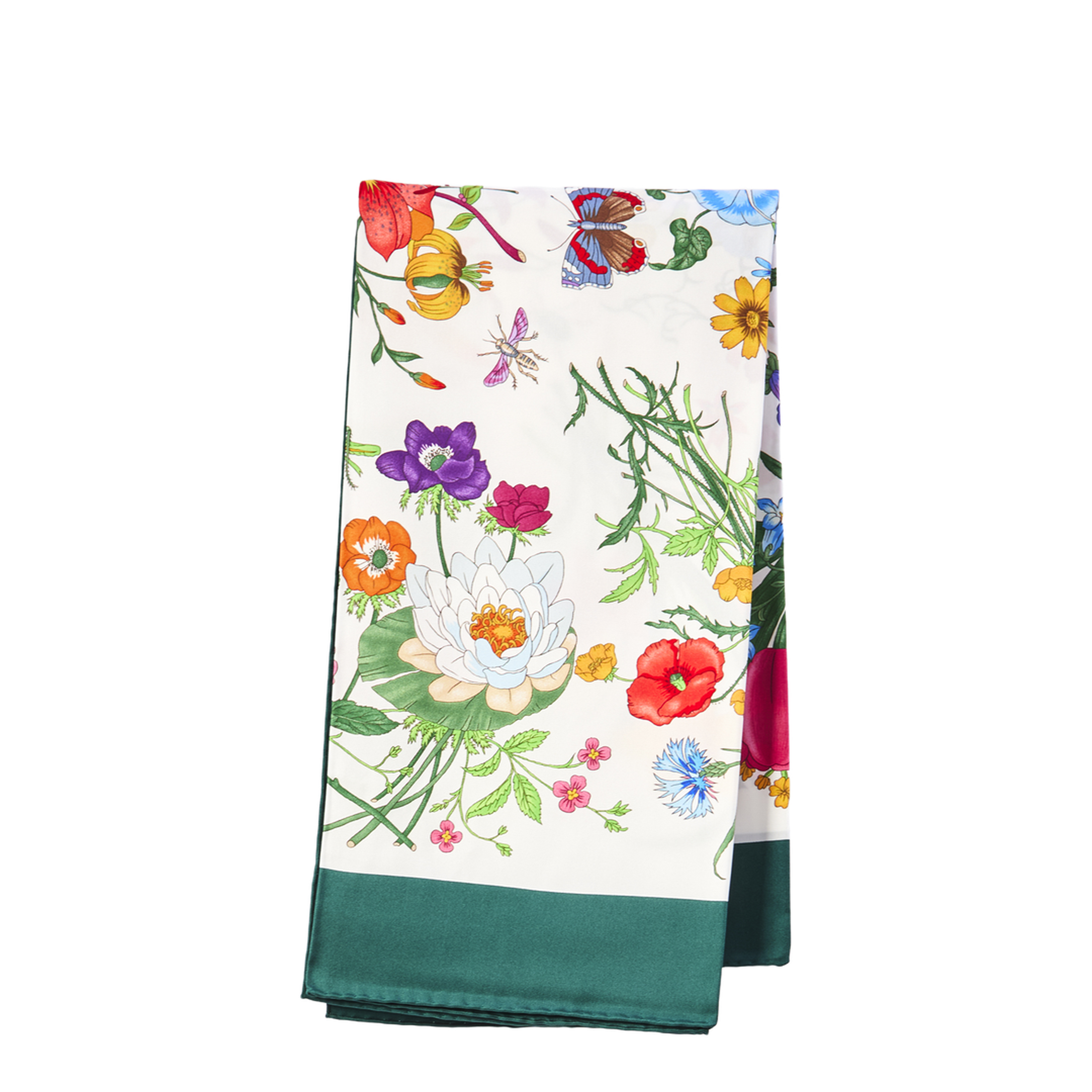 Printed Flora Silk Twill Carré - Image 1