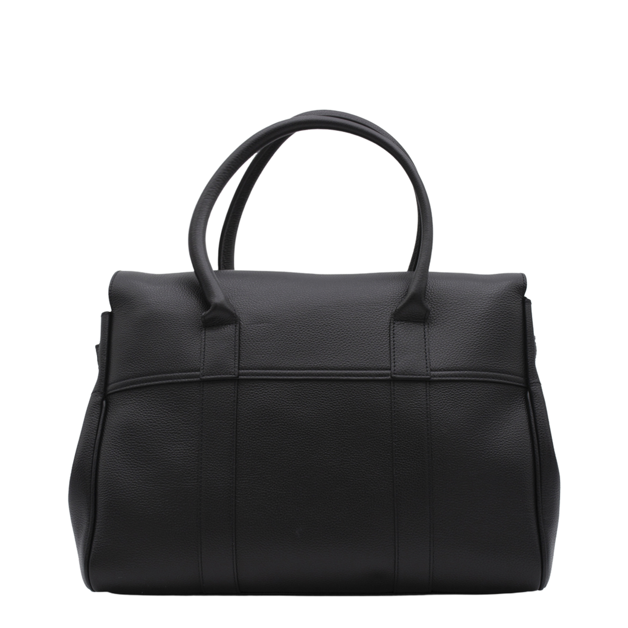 Bayswater Small Grain Leather Handbag - Black - Image 5