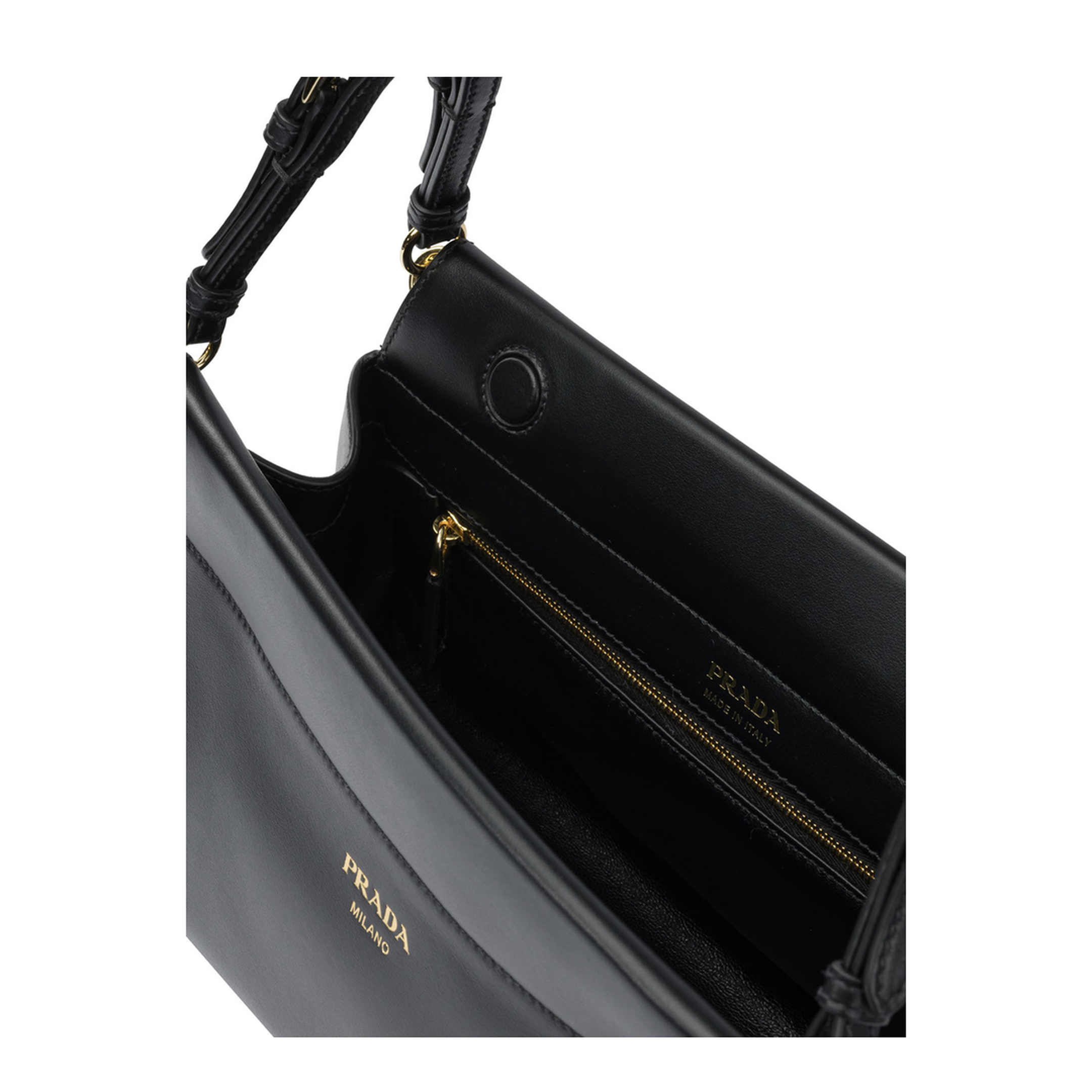 Enchaîné Medium Leather Bag Black - Image 5